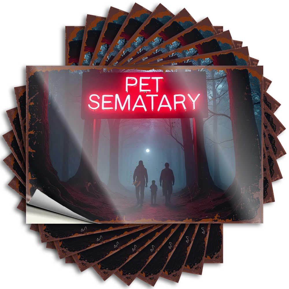 Summer Winter Decals - Pet Sematary: A Haunting Journey Through The Woods Removable Decal Hat Easy Peel for Thankful(12X18CM)