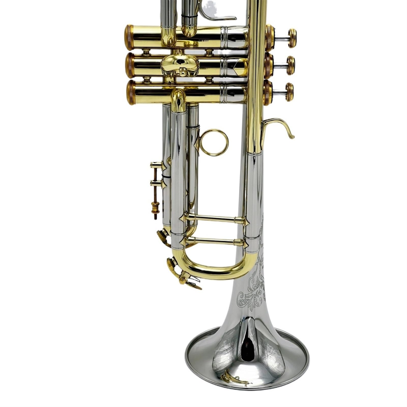 Tromba Strumento A Tromba Con Design In Stile Pesato Corpo In Tubo Di Rame Bianco Strumento A Tromba