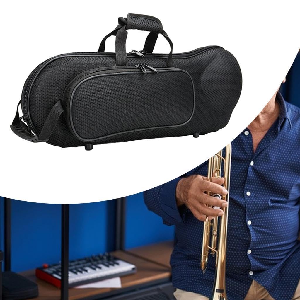 Borsa Professionale per Tromba Oxford con Custodia in Morbido Cotone, Custodia Rigida in Schiuma, Design Leggero per Strumenti in Ottone, in Tessuto Oxford