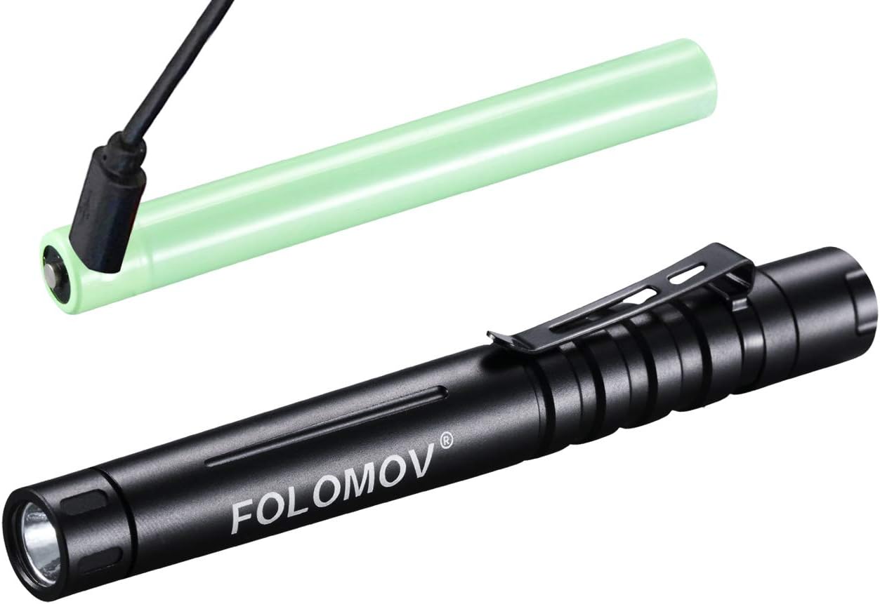 PEN L1,(High CRI ≥98)335 Lumens Pen Light with USB rechargeable Li-ion battery,2AAA size
