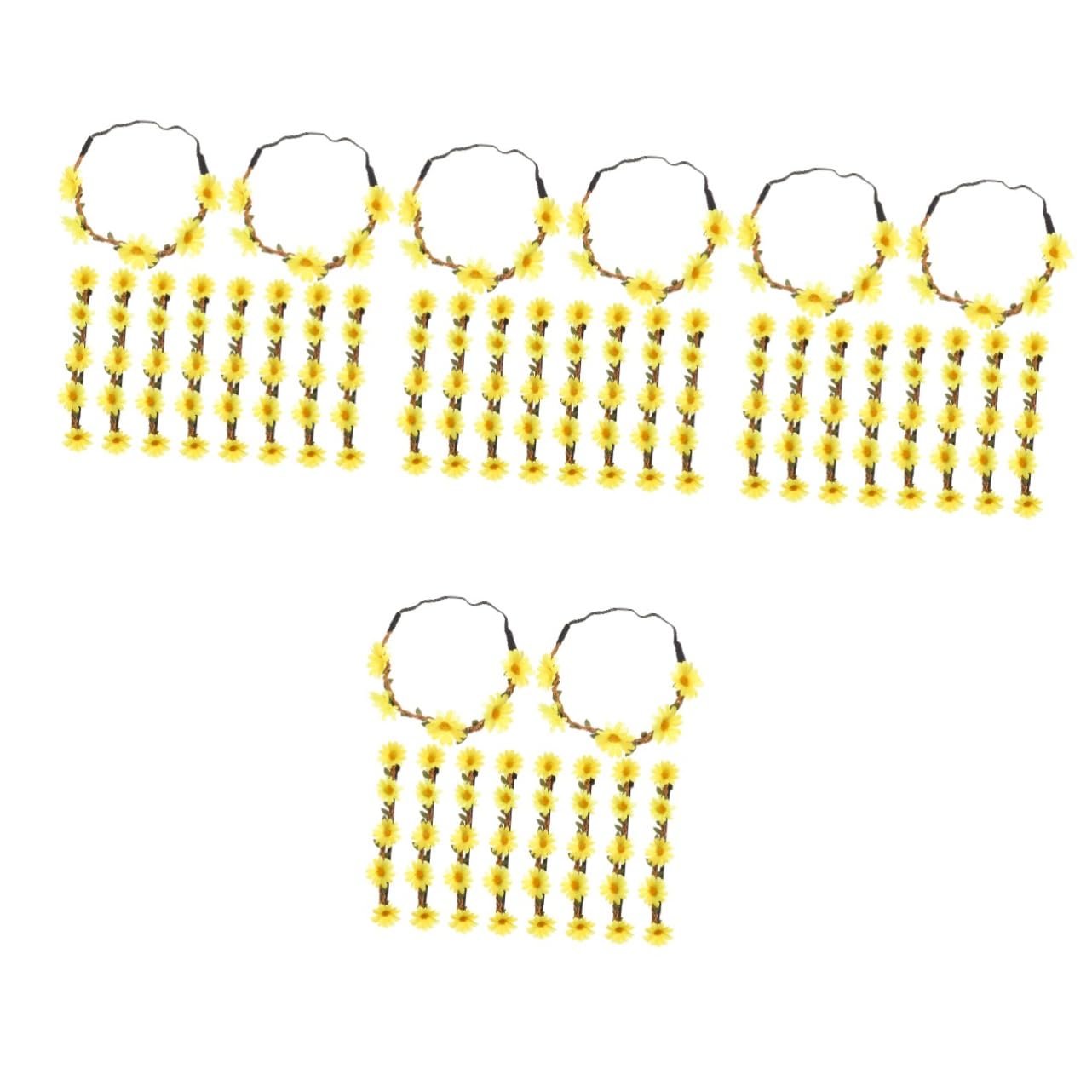 minkissy 40pezzi Fasce Per Regolabili Con Girasoli Per Donne Coroncine Decorativa Per Matrimonio e Festival Accessorio Elegante e Leggero
