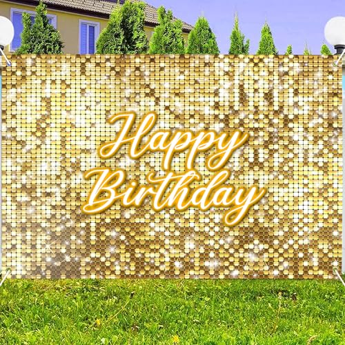Fondo Dorado Cumpleaños 210x150 cm Poliéster Brillante miniatura 7