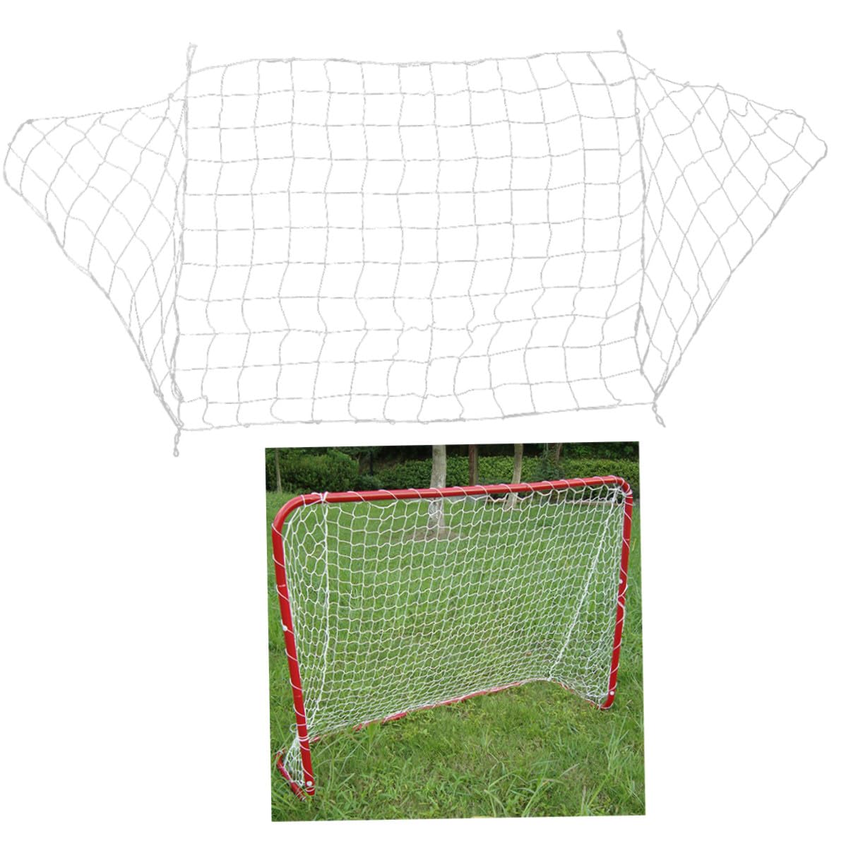 2 Stück Pe-fußballtornetz Robustes Polyethylen Wetterfestes Trainingsnetz Spieler für Schule Garten und Outdoor Fußballzubehör