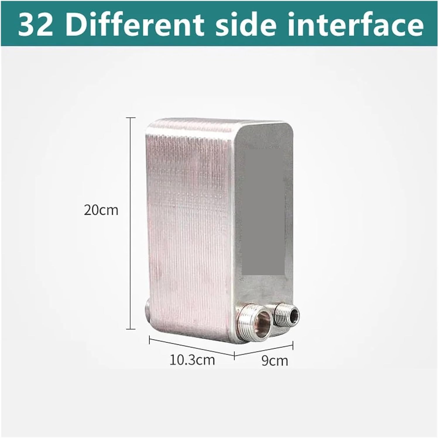 Wort Chiller, Stainless Steel Brazed Plate Heat Exchanger Liquid Cooler for Homebrew Beer Brewing & Hydronic Heating(Interface 32mm,Different Side)