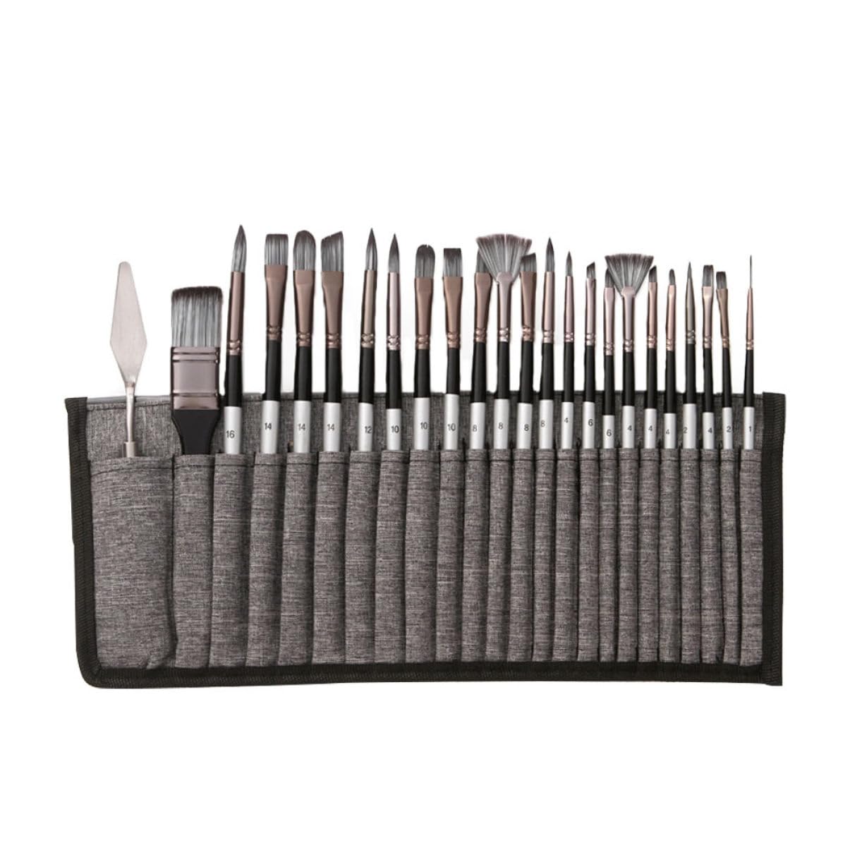Set de 24 Pinceles de Nailon para Dibujo de Estudiante