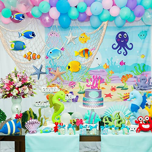 Shappy-6-Pack-Natural-Fish-Net-Decorative-Cotton-Fishnet-Decor-for-Pirate-Party-Mermaid-Nautical-Hawaii-Luau-Ocean-Themed-Wall-Hanging-Beach-Bash-Decoration-Supplies-Beige Shappy 6 Pack Natural Fish Net Decorative Cotton Fishnet Decor for Pirate Party Mermaid Nautical Hawaii Luau Ocean Themed Wall Hanging Beach Bash Decoration Supplies Beige