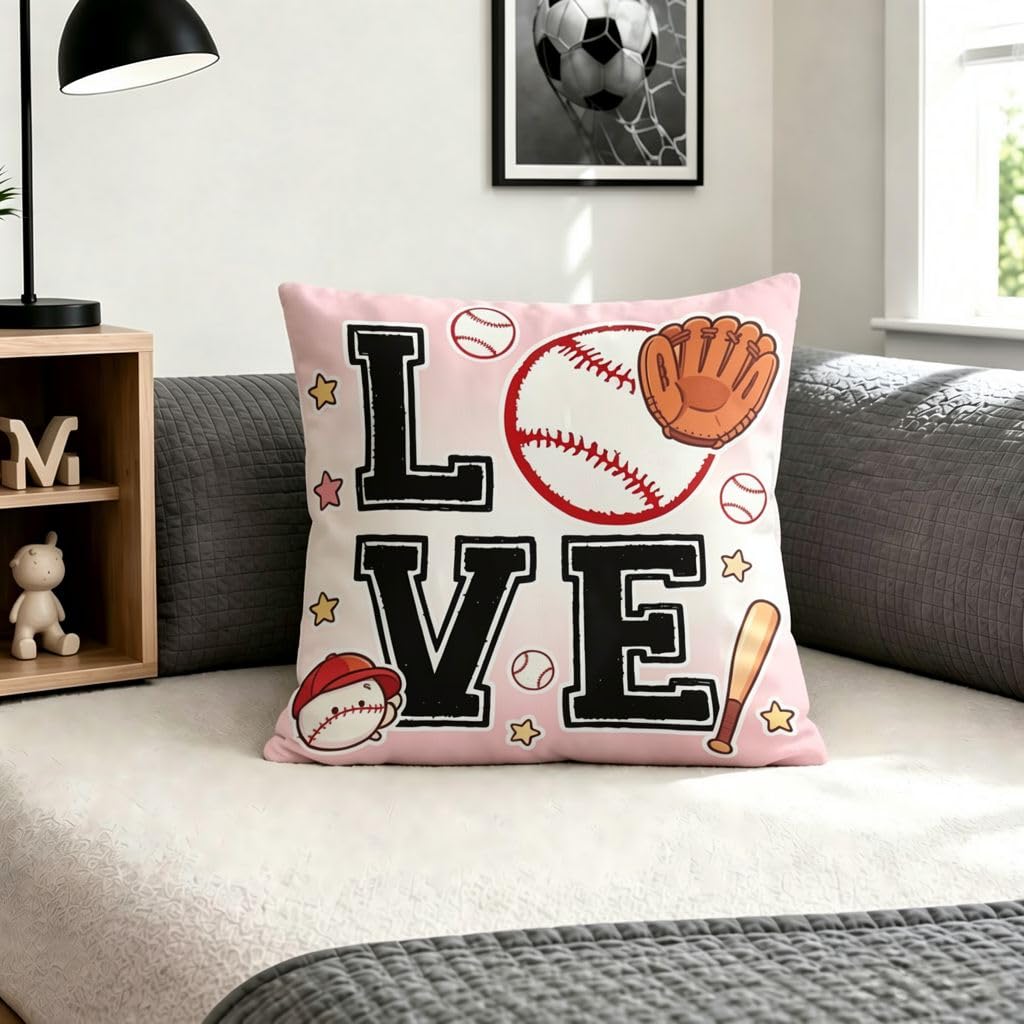 Love Baseball Pillow Covers -14x14