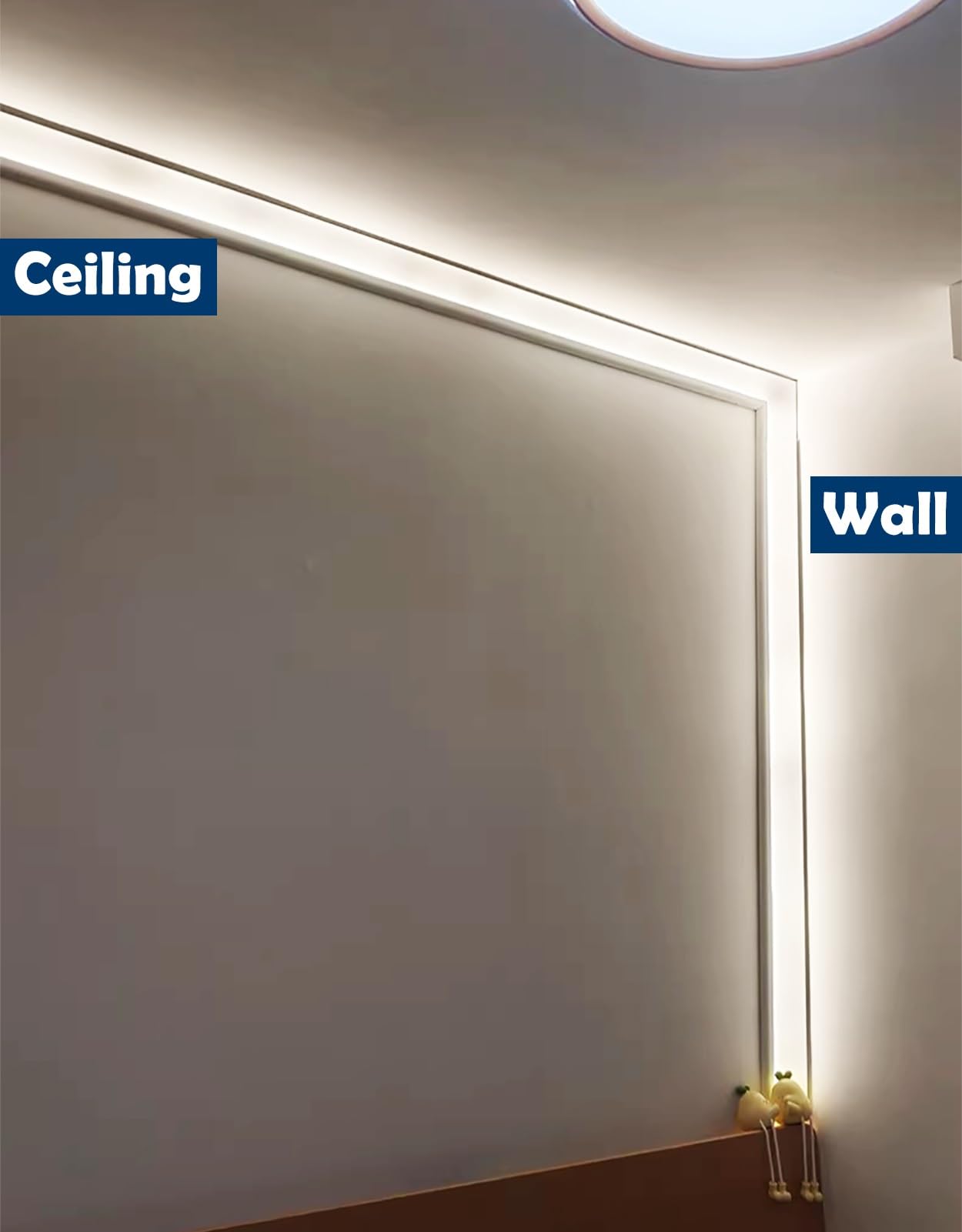 Listwa sufitowa, gzyms świetlny - 10 metalowych profili LED do pośredniego oświetlenia sufitowego, dekoracyjny uchwyt do gzymsu ściennego i listwy przypodłogowej, mały model 1 m (3,3 cala)