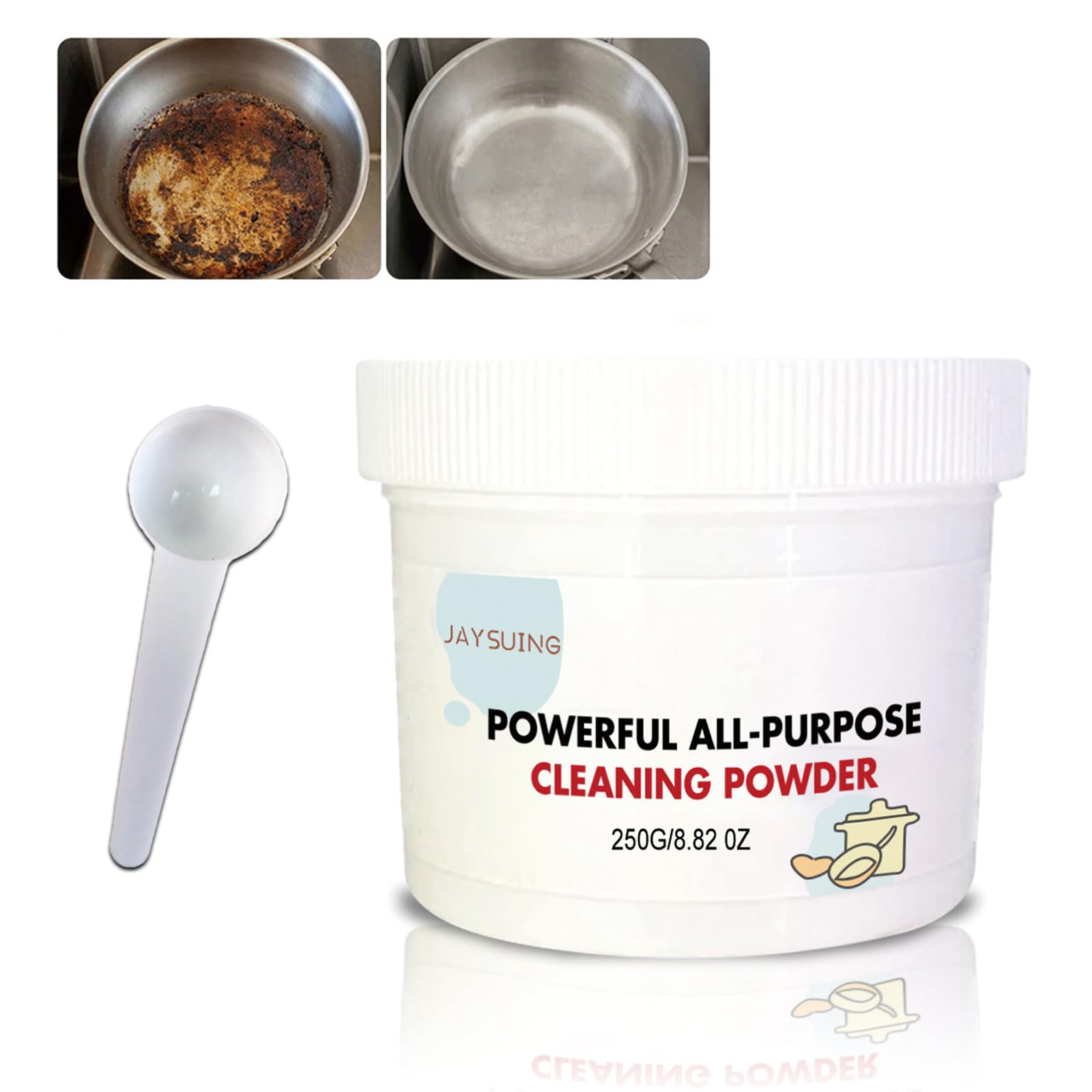 Powerful All Purpose Cleaning Powder,Kitchen All-Purpose Powder Cleaner,Household Foam Rust Remover,Kitchen Stubborn Stains Cleaner,Multi-Purpose Foam Cleaner Rust Remover (250g)