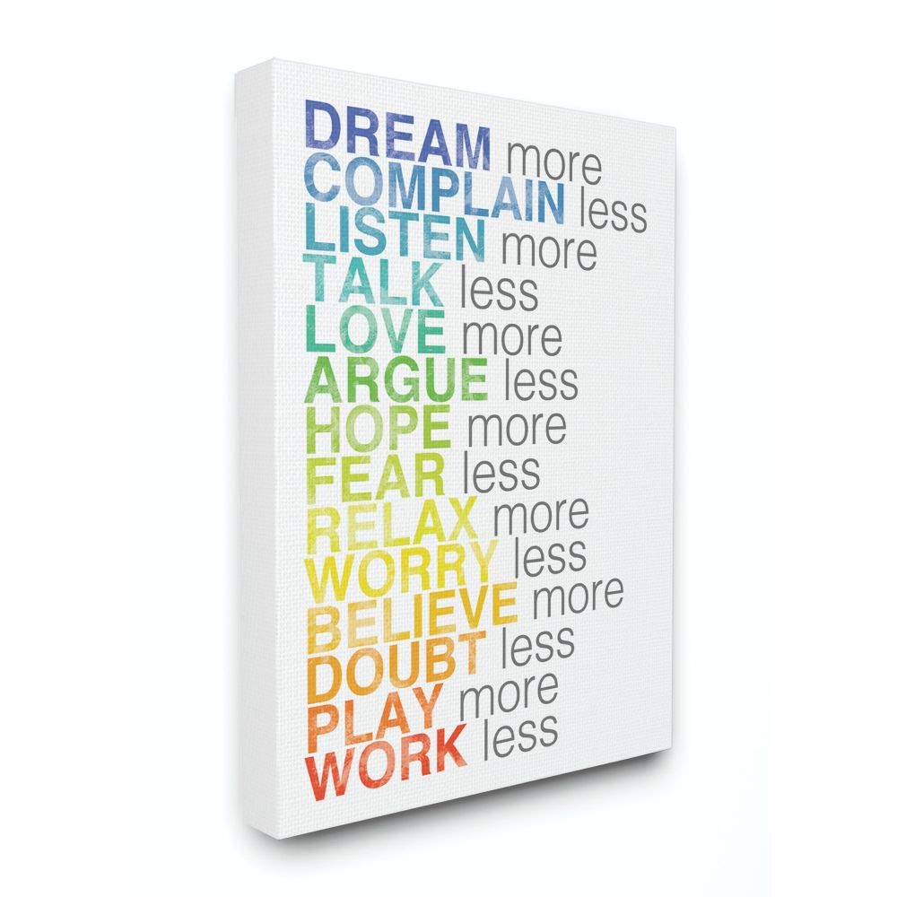 Stupell Industries Dream More Typography Canvas Wall Art, 16 x 20, Design by Artist Louise Carey