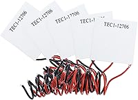 Aideepen 5PCS TEC1-12706 Peltier Modules 12V 6A 60W Thermoelectric Coolers 40x40mm for DIY Fridges & CPU Cooling