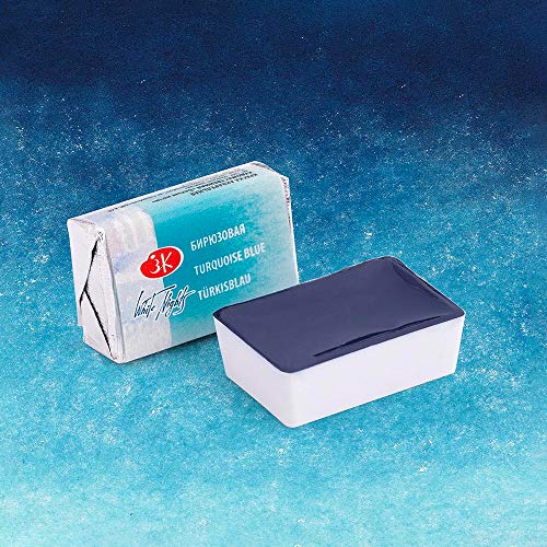 White Nights 271911507 White Night Artists acuarela azul turquesa (507) sartenes enteros semisecos en vasos de plástico (A)