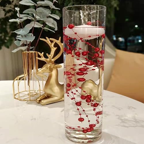 12 juegos de perlas flotantes para centros de mesa, decoraciones de boda para mesas, jarrón de perlas flotantes, relleno de jarrón y decoración de