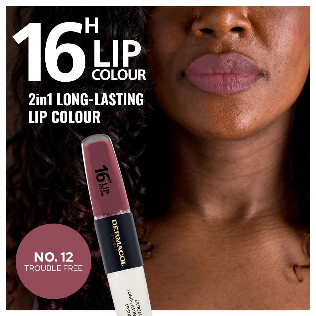 NEW Dermacol, 16-Hour Lip Colour, Highly Pigmented Glossy Lip Stain, Two-Phase Lip Plumper Gloss - Image 4