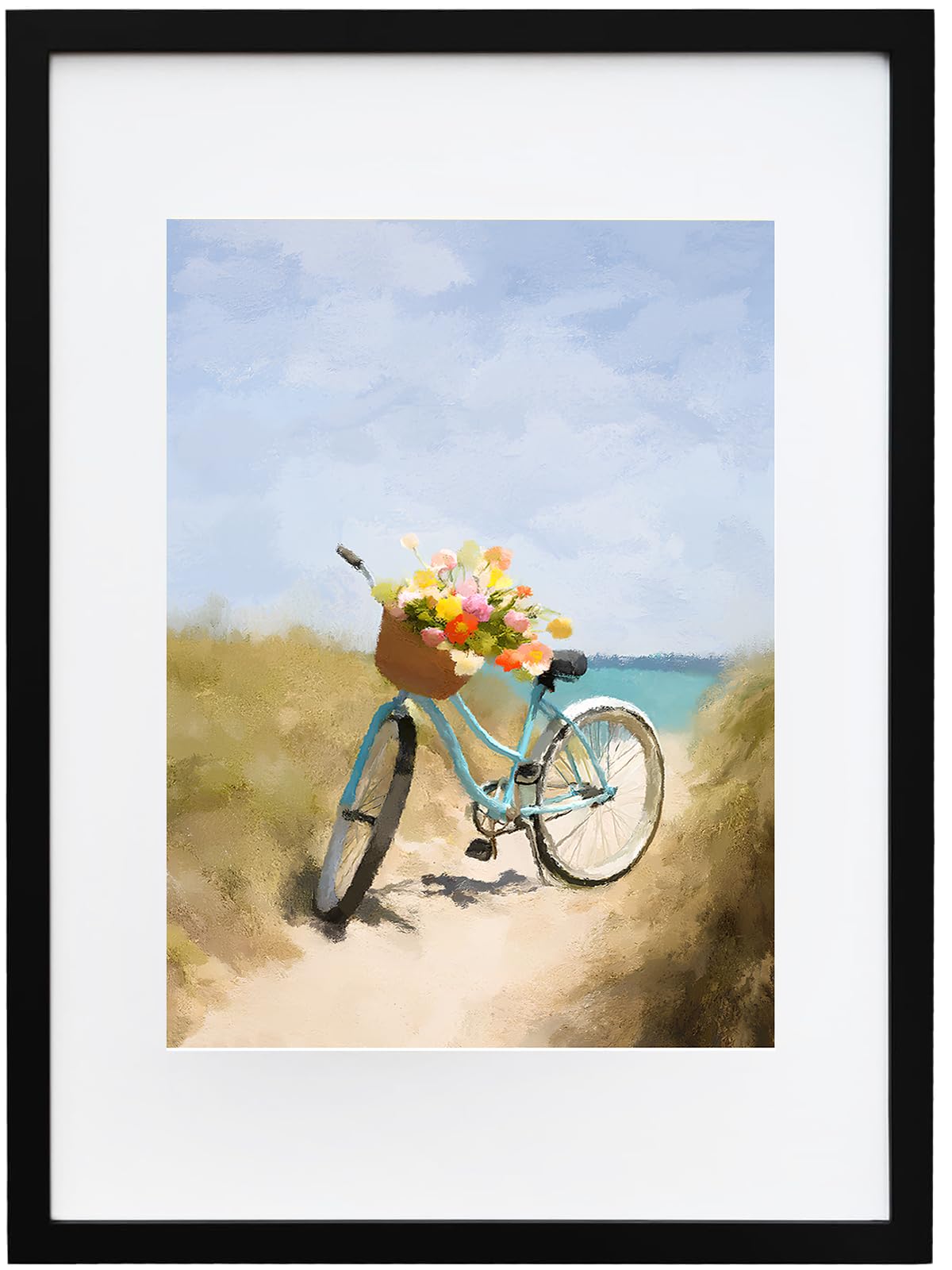 KIMREAL A2 Poster Frame in Black,A2 Wall Frames with A3 Mount, a2 Wooden Picture Frame for A3 Photo, Hang Horizontal and Vertical