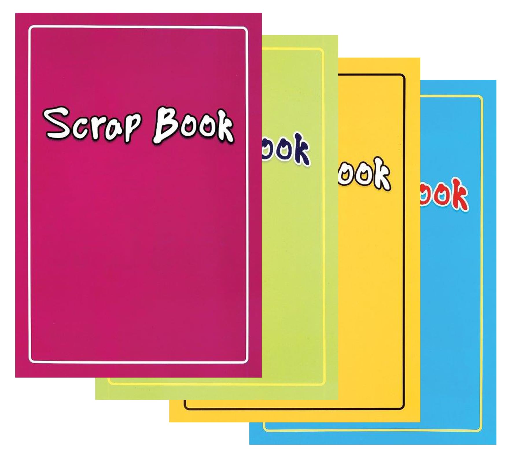 WF Graham Scrapbook, Set of 4 Scrap Books for Adults and Kids | Art Book, Sketch Pad Scrap Book Set, Coloured Paper Sketch Book Drawing Pad for Kids