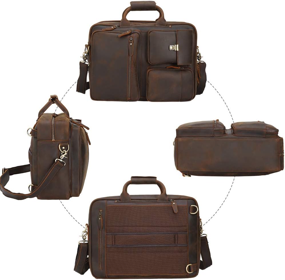 Nеw Dеаl TIDING Men's 17.3 Inch Leather Convertible Backpack Large Capacity Laptop Briefcase Messenger Bag(Updated Version) Buу 1 gеt 1 TIDING Men's 17.3 Inch Leather Convertible Backpack Large Capacity Laptop Briefcase Messenger Bag(Updated Version)