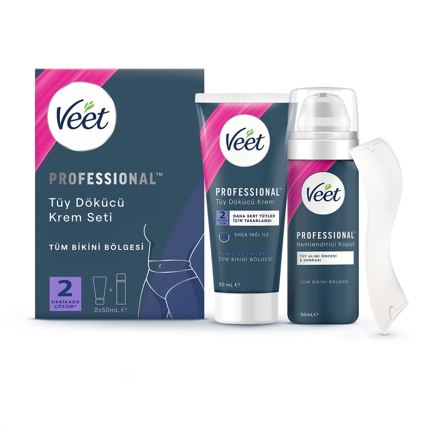Veet Professional Bikini Bölgesi Tüy Dökücü Krem Seti (50 ml + 50 ml)