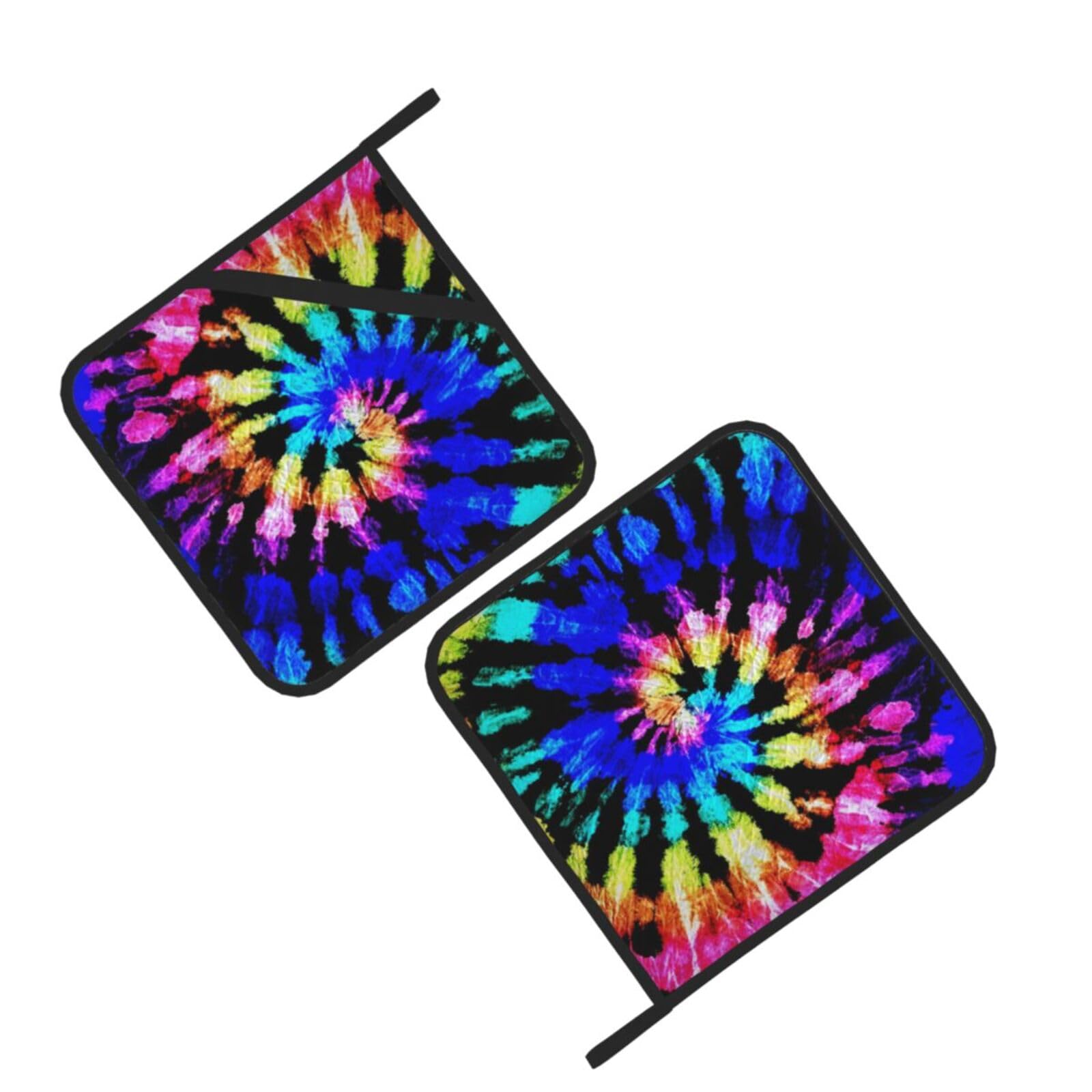 Tie Dye Printed Oven Pot Holders Set of 2 Pcs Heat Resistant Kitchen Microwave Potholders for Cooking Baking Grilling