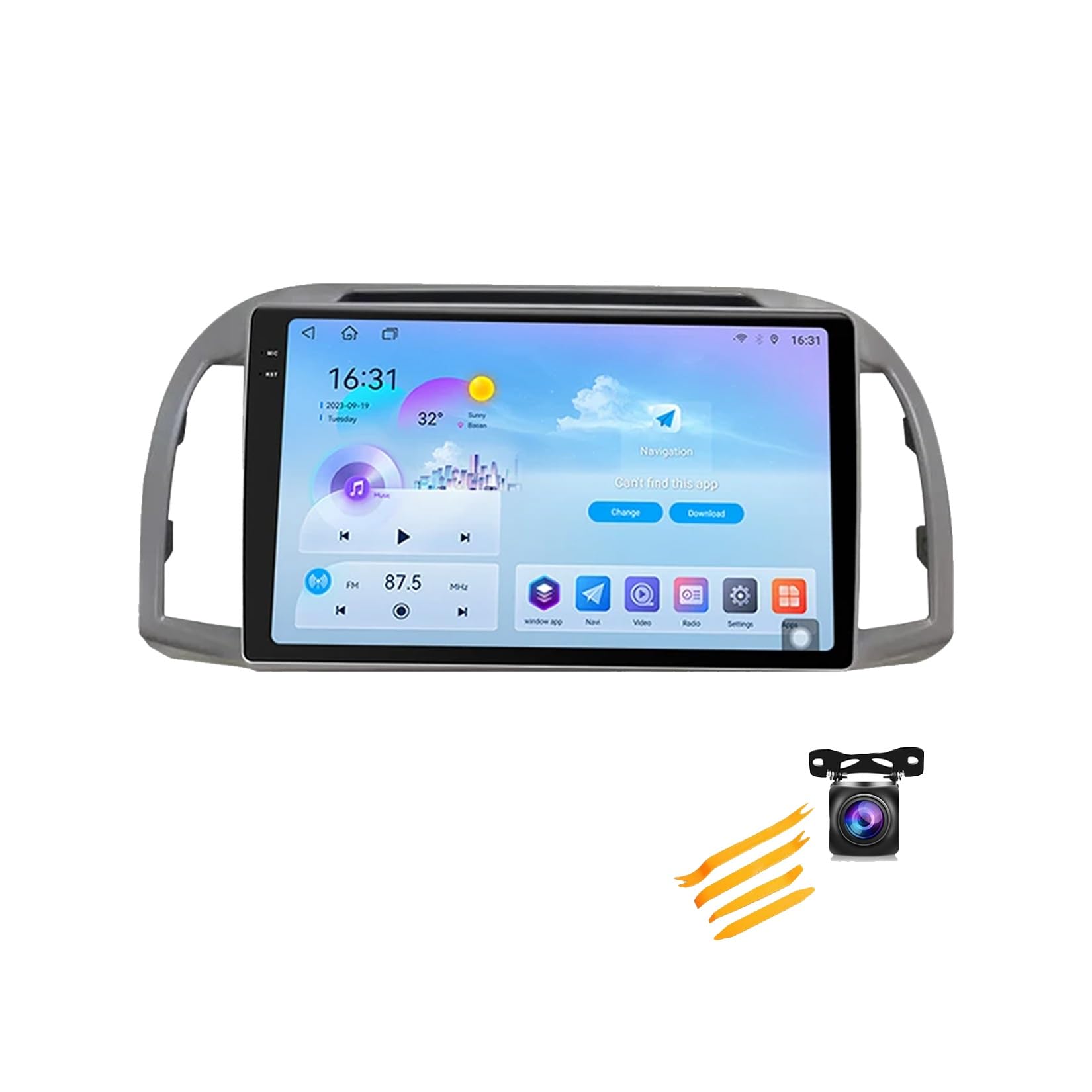 Autoradio Android 12 Doppio Din 9 Pollici Per Nissan March Micra K12 2002-2010 - Con CarPlay, Telecamera, Bluetooth - Foto 7