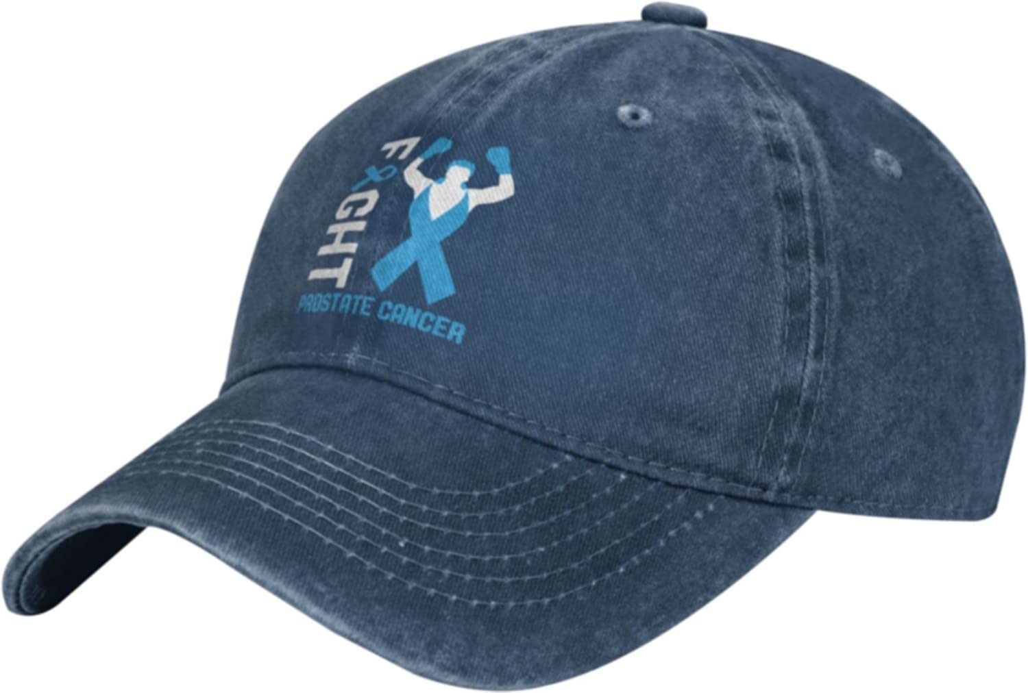 Fifbird Unisex Navy Cowboy Baseball Cap Fight Prostate Cancer Adjustable Trucker Cap Baseball Cap