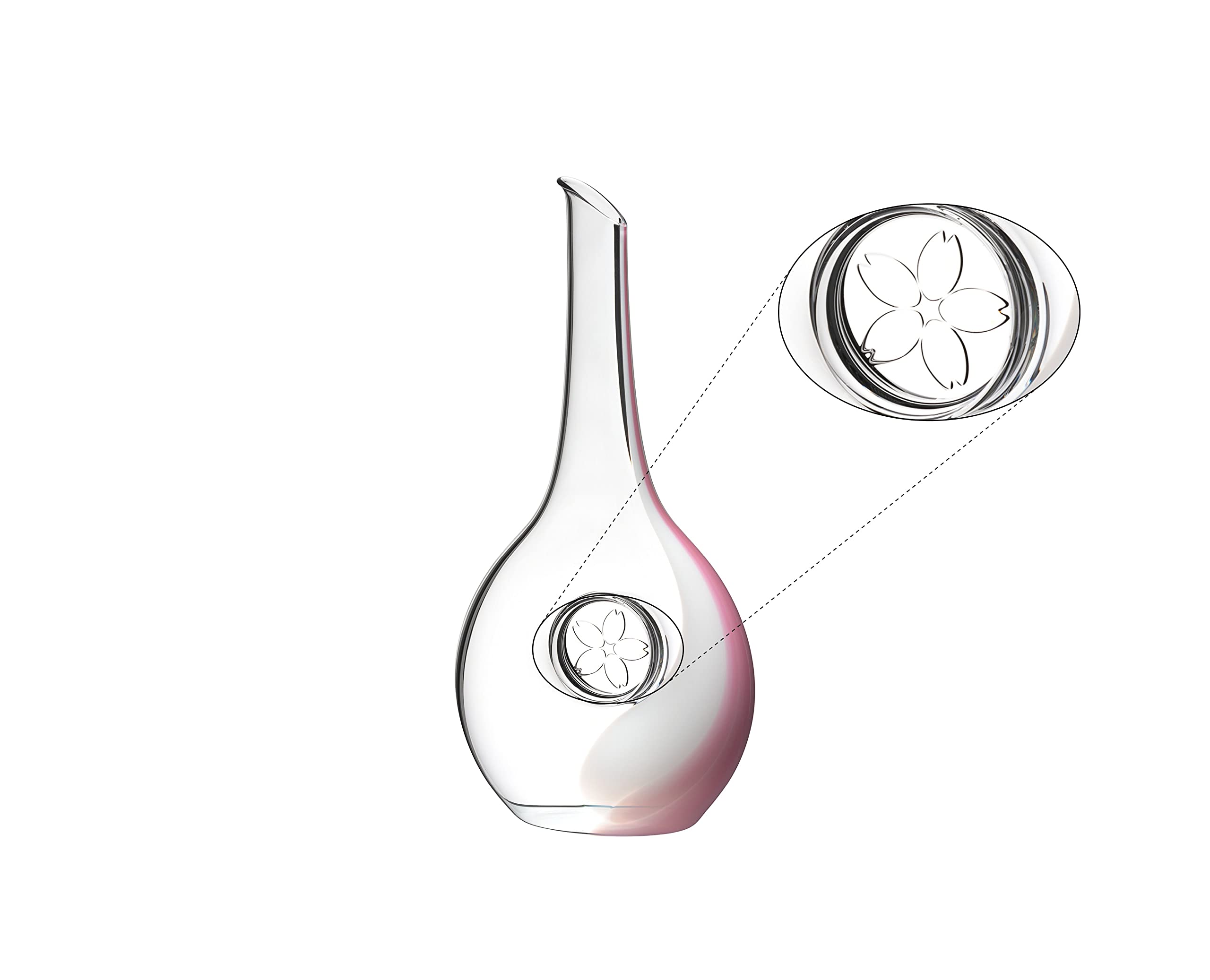 Riedel Decanter Sakura, Jarra decantadora, Cristal, Blanco, Rosa, 1,21 L