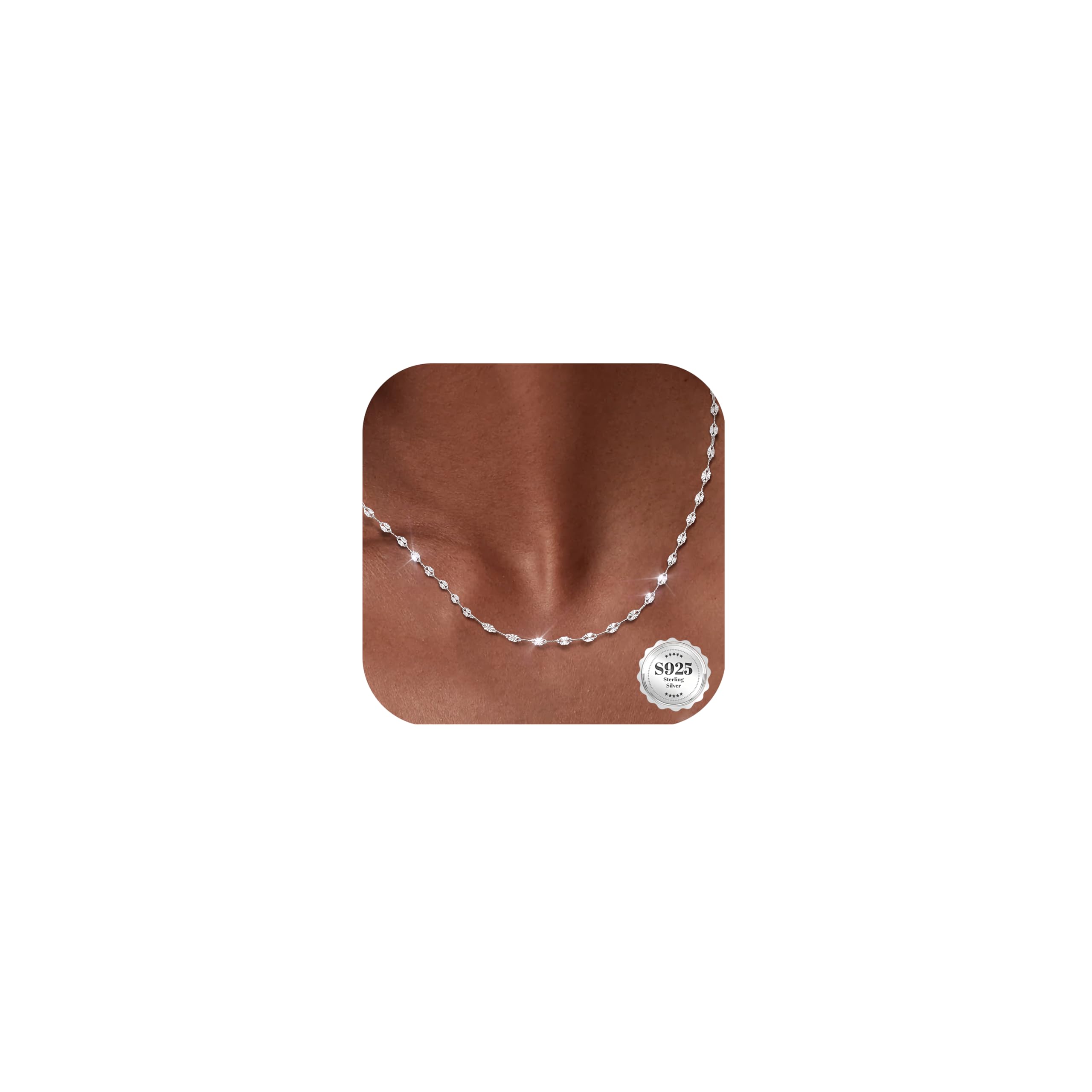 CASSIECA 925 Sterlingsilber Kette Damen, 0.9mm Schlangenkette / 2mm Lippenkette Auswahl, 41-56cm Silberkette ohne Anhänger, Glänzend & Reißfest, Edler Halsschmuck