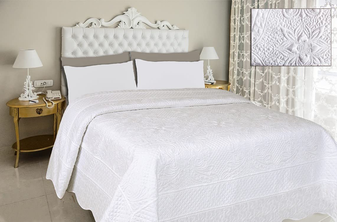 Copriletto Matrimoniale In Microfibra - Trapuntato, Leggero, Ideale Per Primavera/Estate - Foto 3