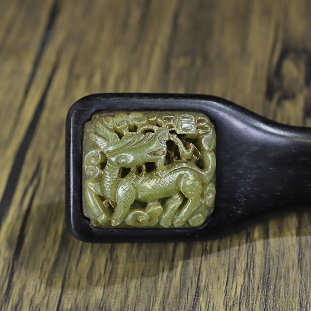 Amazon.co.jp: 珍品旧蔵 中国清代 黒檀玉如意 如意：吉祥を象徴する  