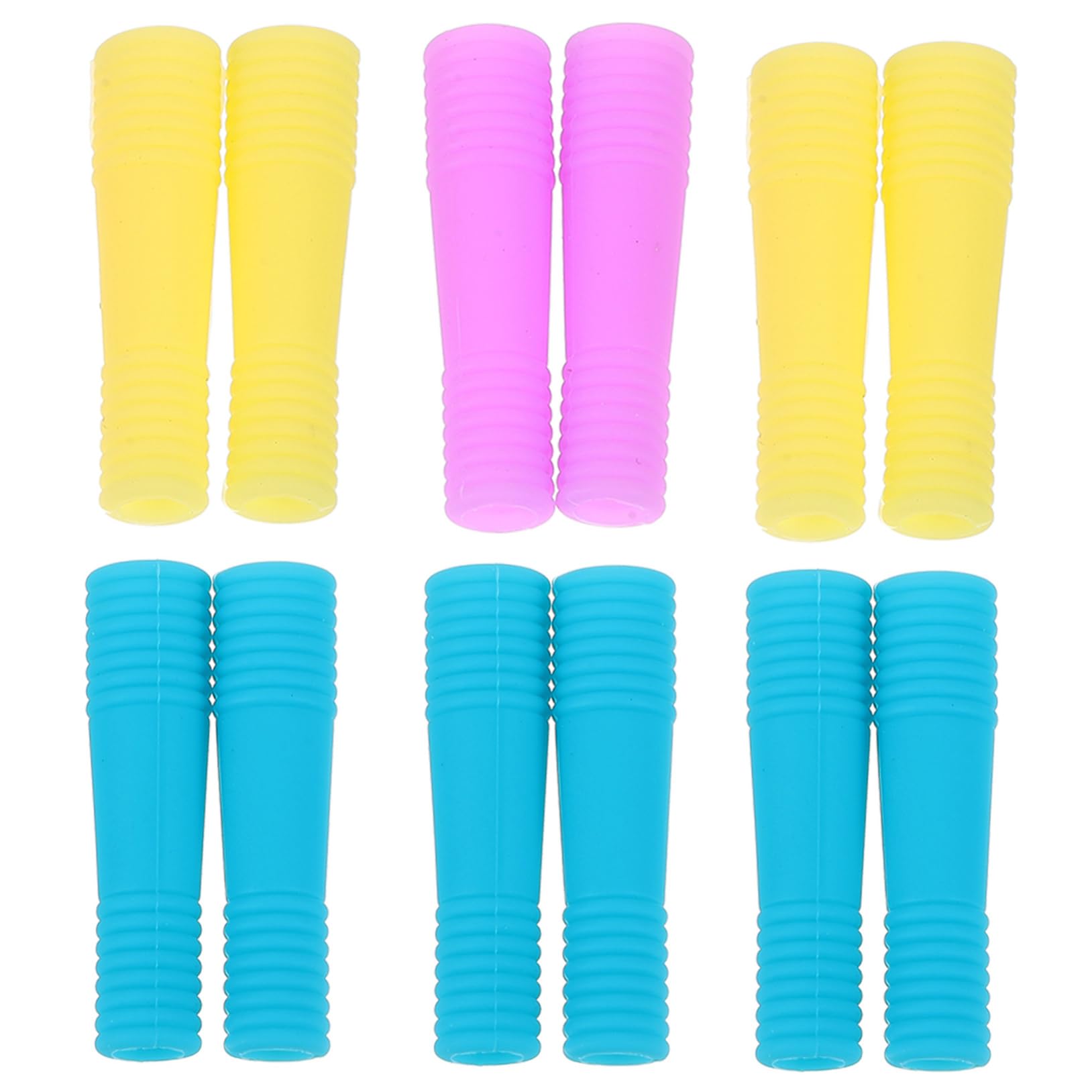 GOOHOCHY Ergonomic Cuticle Trimmer Handle Covers Non-Slip Beige for Manicure Scissors Set of 6 Random Color