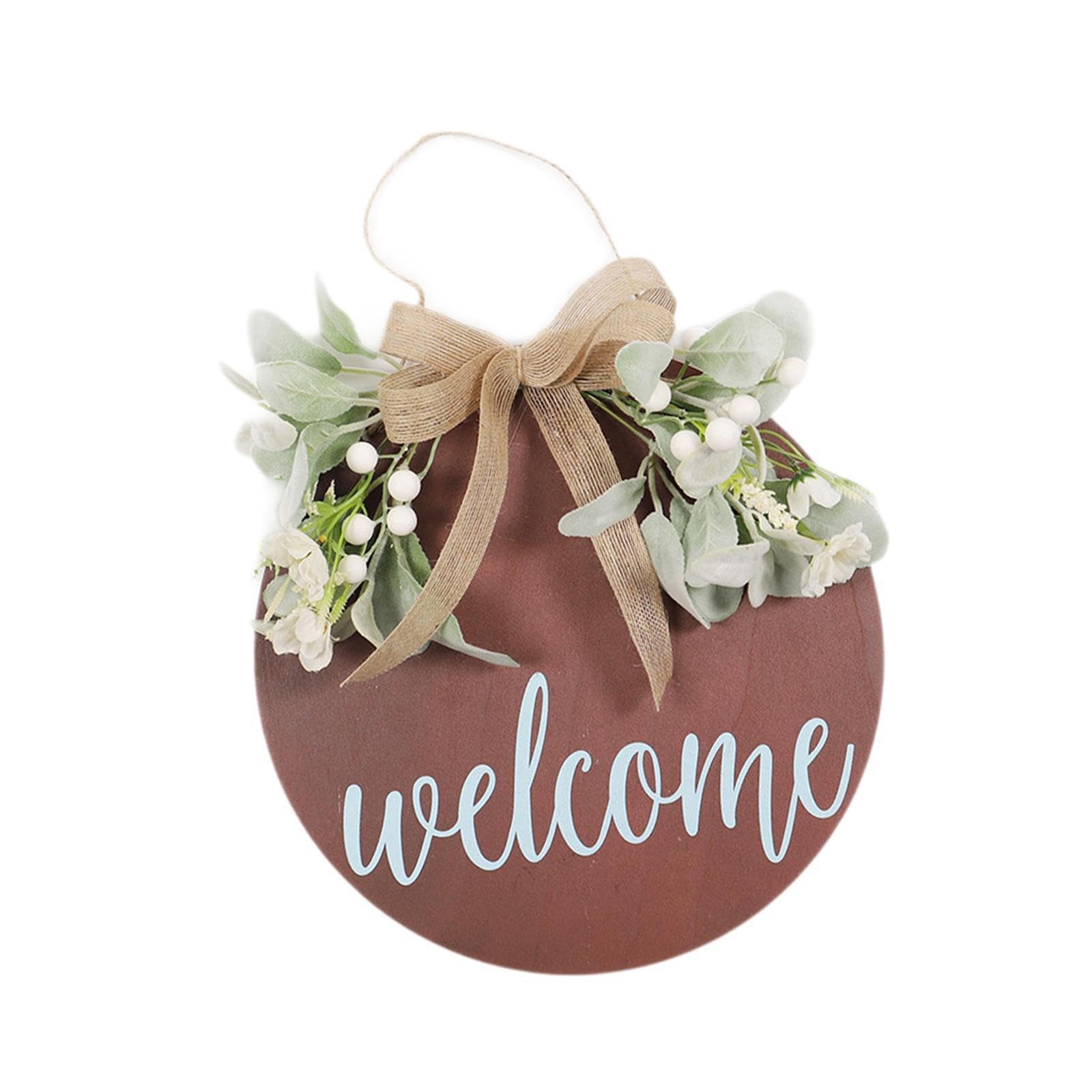 AMSLSIU Rustic Round Wood Wreath Wall Hanging Adds Welcoming Charm To Front Door Outdoor Porch Indoor Housewarming Gift Seasonal
