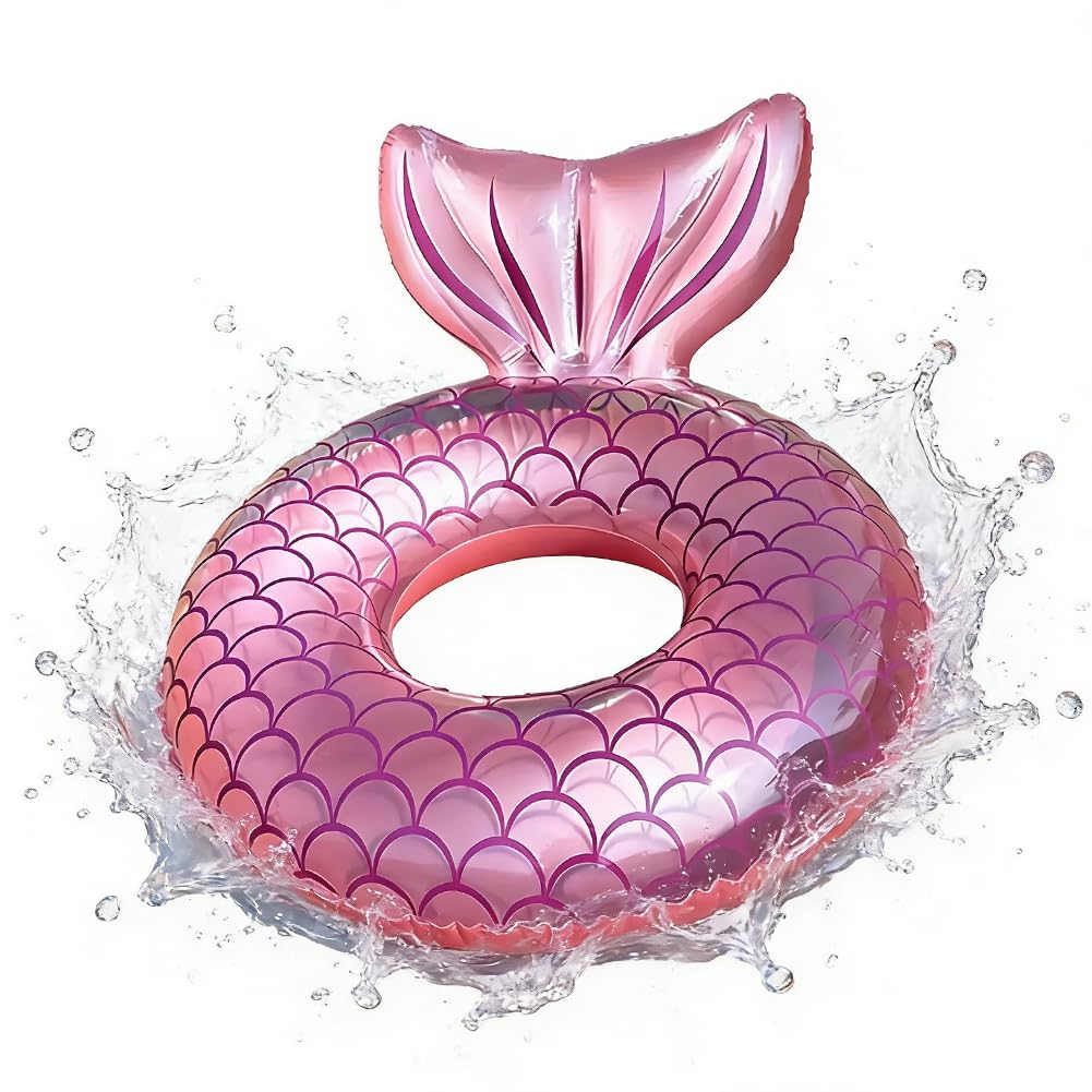 Mermaid Inflatable Swim Ring,Inflatable Pool Ring, Inflatable Swimming Rings for Adults, Inflatable Pool Floats, Summer Pool Beach Party Swimming Float Tube for Beach Summer Party Water Sport