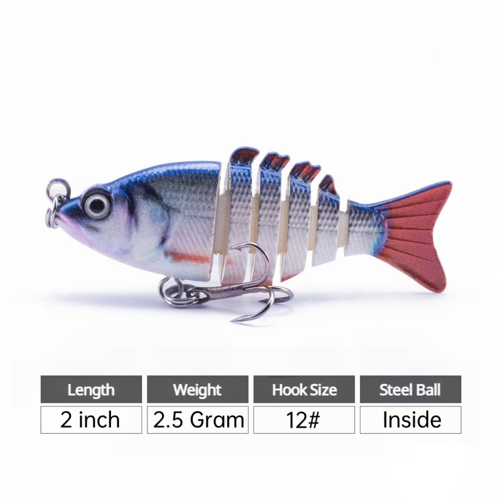 Lot De 5 Leurres De Pêche Durs, 8 Segments, Appâts Bioniques Yeux Réalistes, Carpe