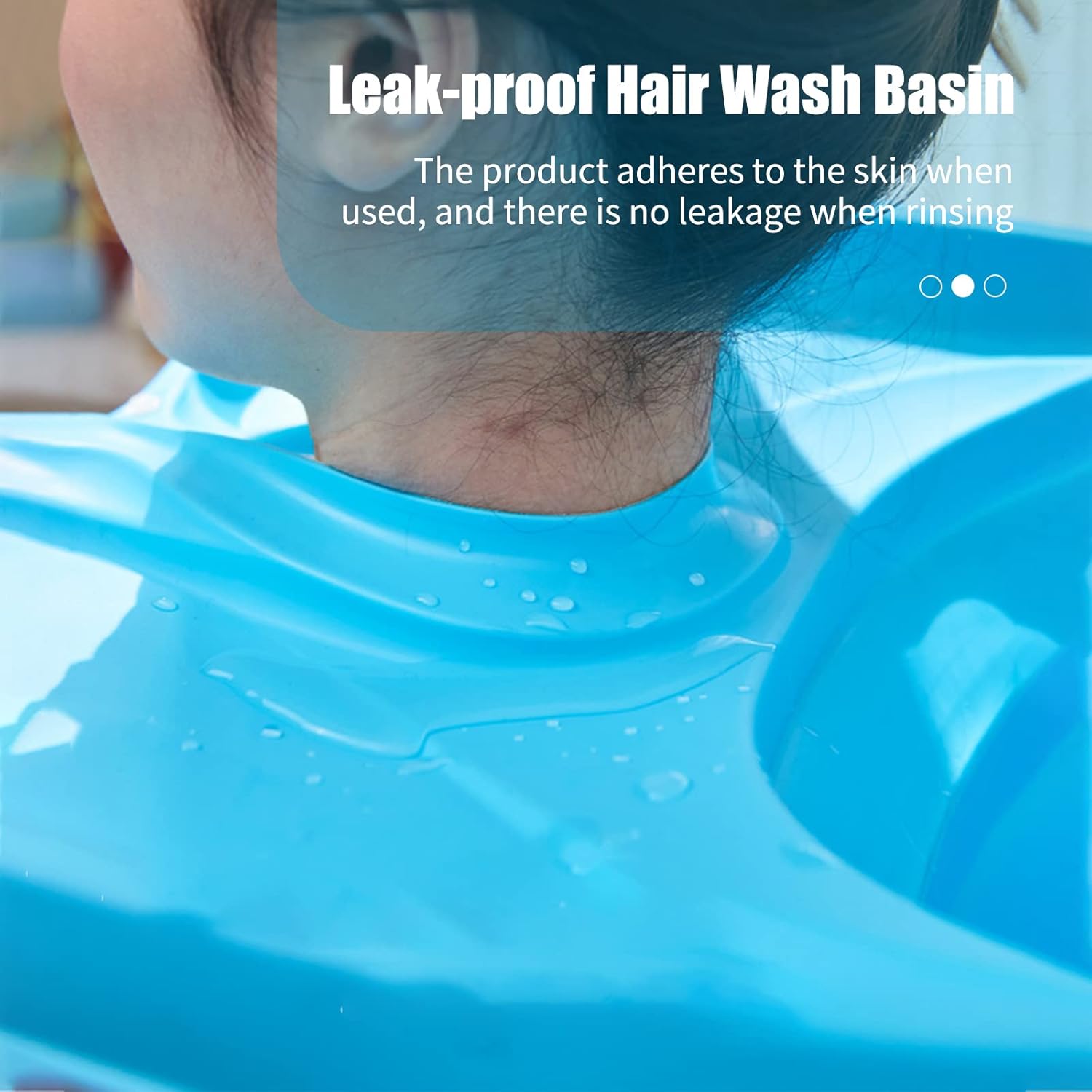 Inflatable Hair Washing Basin Shampoo Trays Easy Drainage Leakproof for Bedridden Elderly Blue