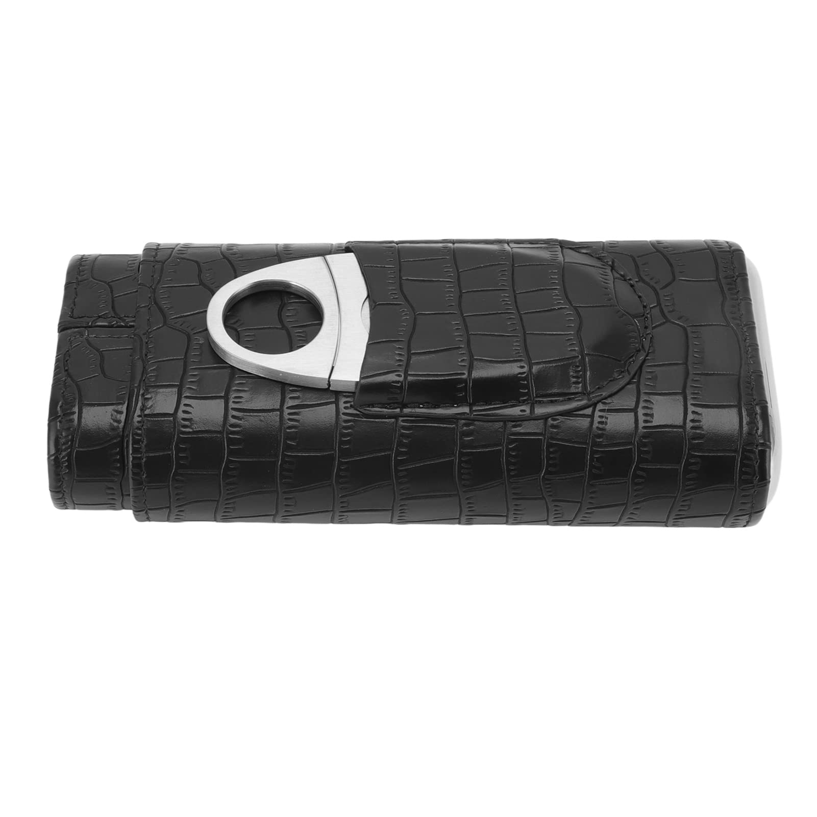 Etui na Cygara Przenośne 3 Szt. Uchwyt na Akcesoria do Cygar Cigar Humidor Etui z Nożem do Podróży Drewno Cedrowe Liner Idealne Akcesoria do Cygar Prezent dla Miłośników Cygar Czarny