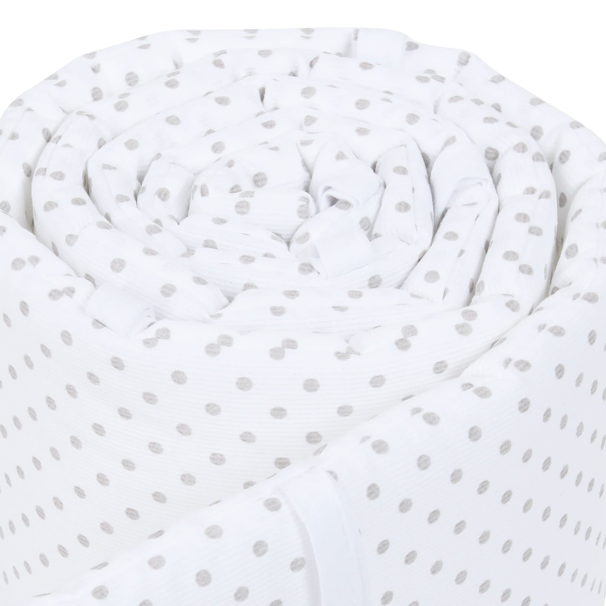 babybay Paracolpi a rete per modello Boxspring XXL, bianco a pois grigio perla