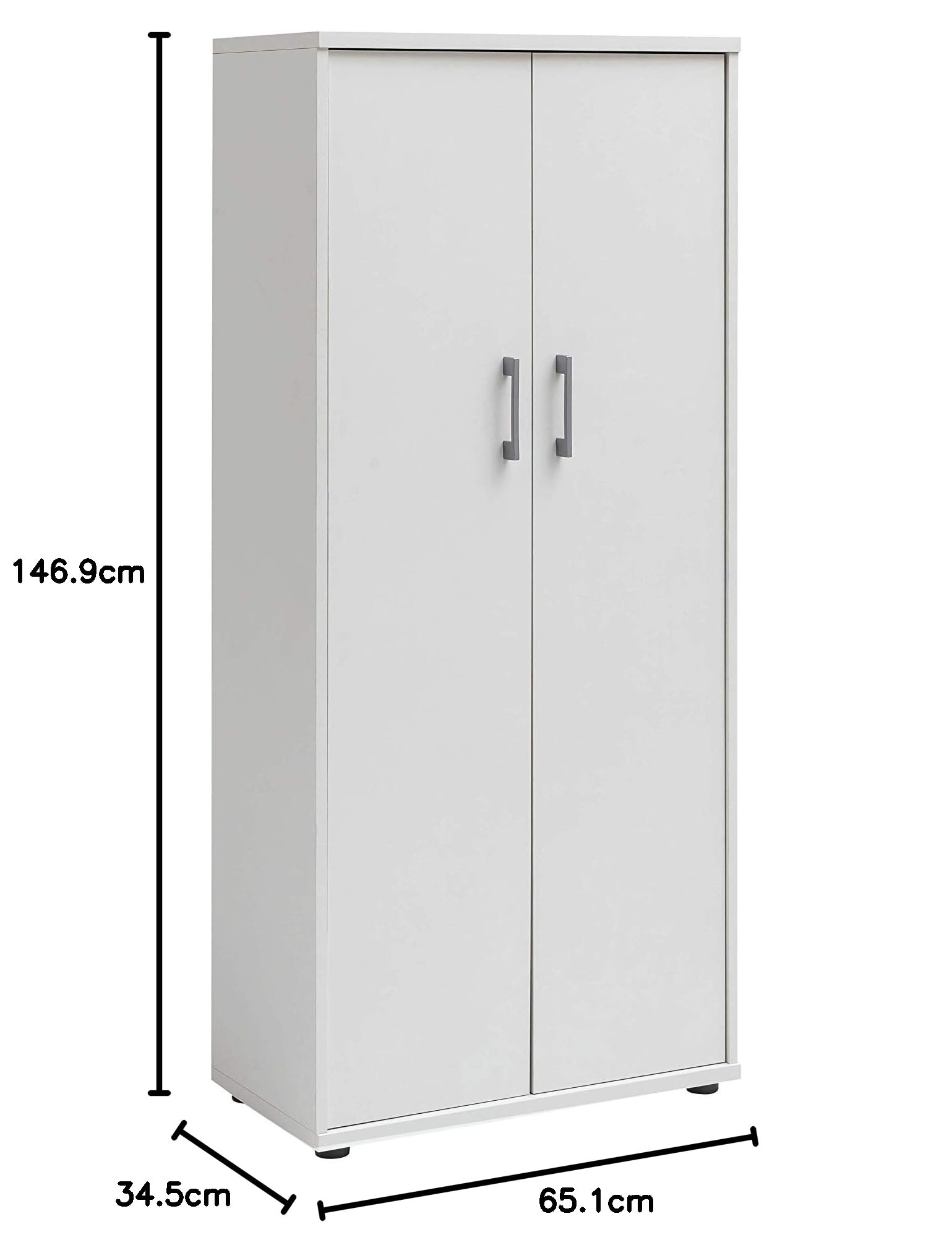Möbelpartner Milo Aktenschrank, lichtgrau, ca. 65,1 x 34,5 x 146,9 cm