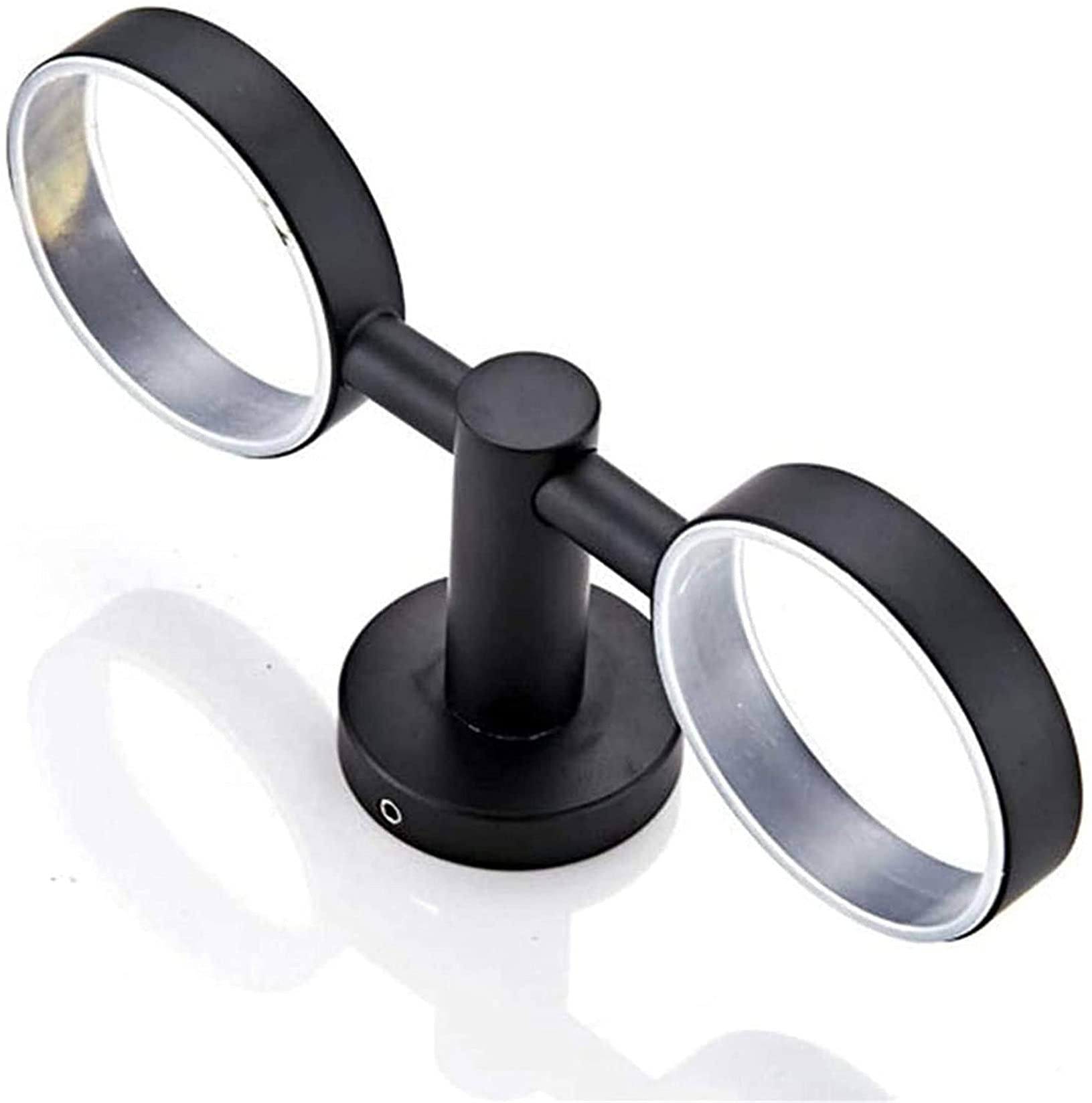 Soporte doble para cepillo de dientes de pared negro mate, soporte doble de latón con 2 vasos de cristal, accesorios de baño elegantes, decoración moderna para el hogar y el spa