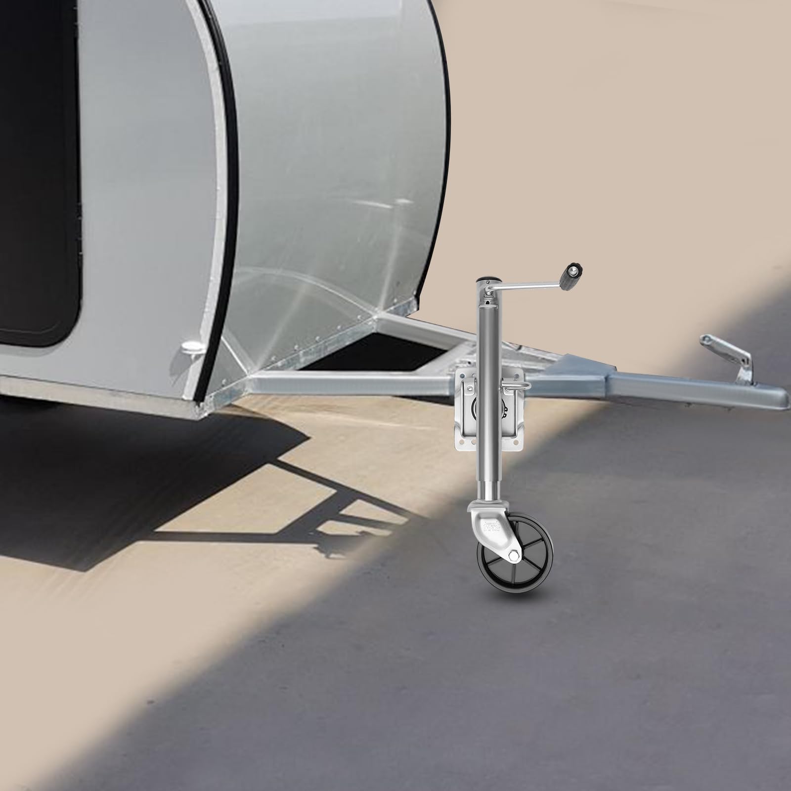 Anhänger Automatik Stützrad,Schwerlast Stützrad Trailer Bugrad,Klappsystem Mit Montageplatte,für PKW Anhänger,Wohnwagen, Wohnmobile,540 kg Tragkraft,Verzinkter Stahl
