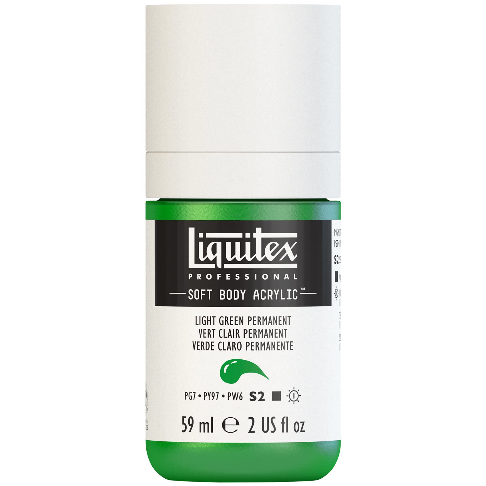 Liquitex Professional Soft Body Acrylic Paint, 59ml (2-oz) Bottle, Light Green Permanent