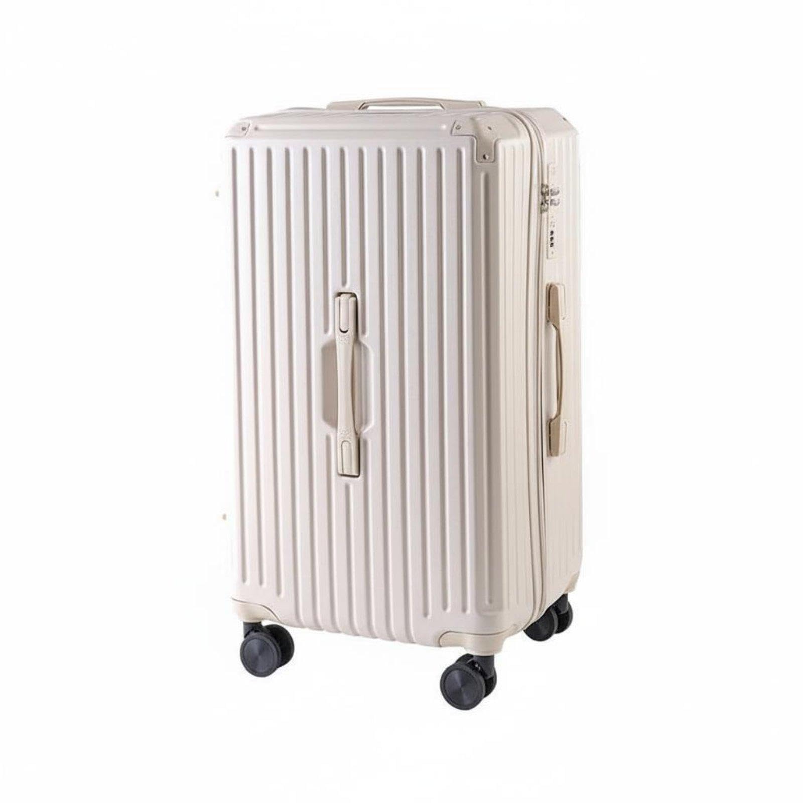 calandis Trolley Travel Case Large Capacity Luggage with Rotating Wheels Suitcase with Rotating Wheels for Commuters, Students, Business Trip White 22 Inch-picture-35