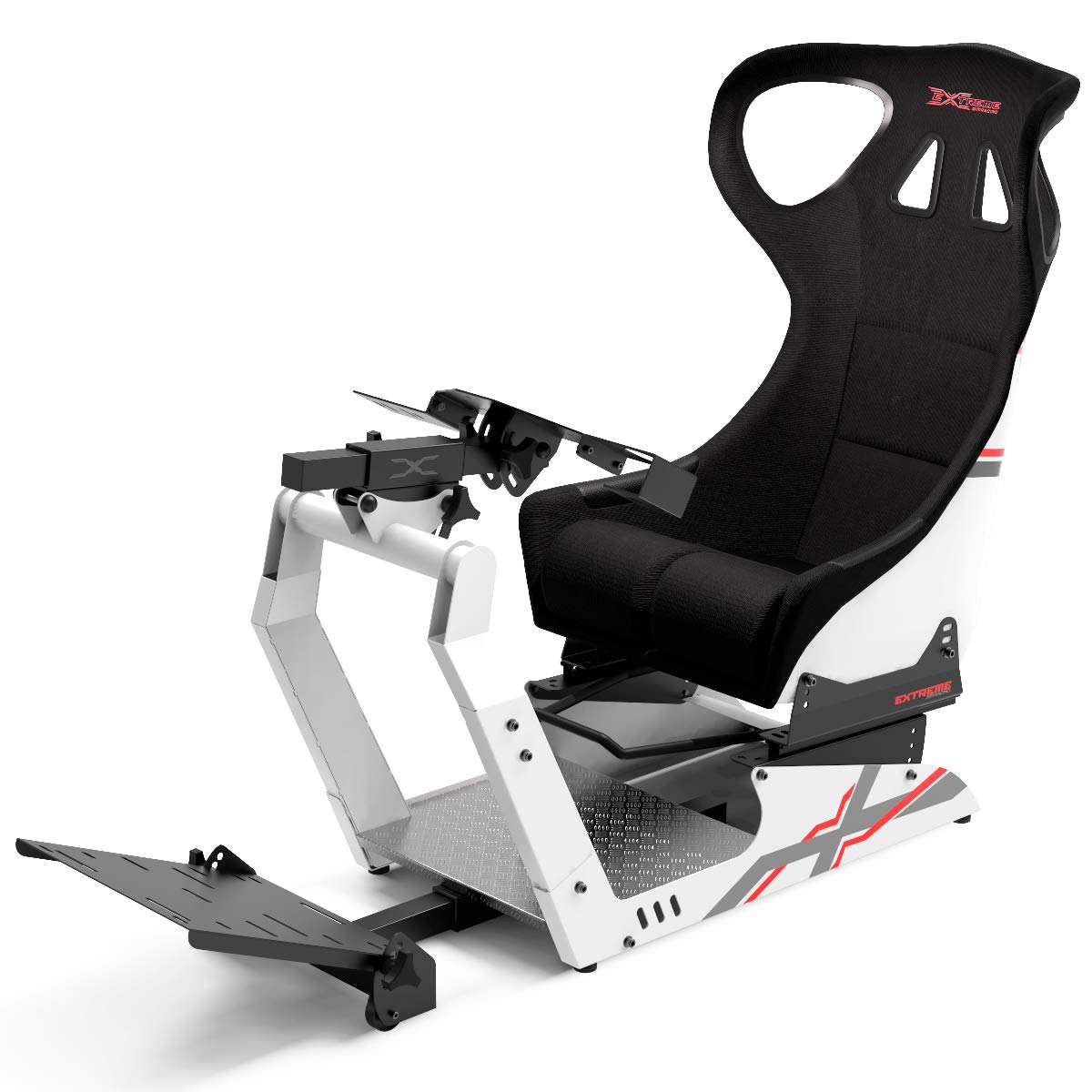 Extreme Sim Racing Wheel Stand Advanced Cockpit X White Edition Racing Simulator For Logitech G25, G27, G29, G920, Thrustmaster And Fanatec - ROCK SOLID