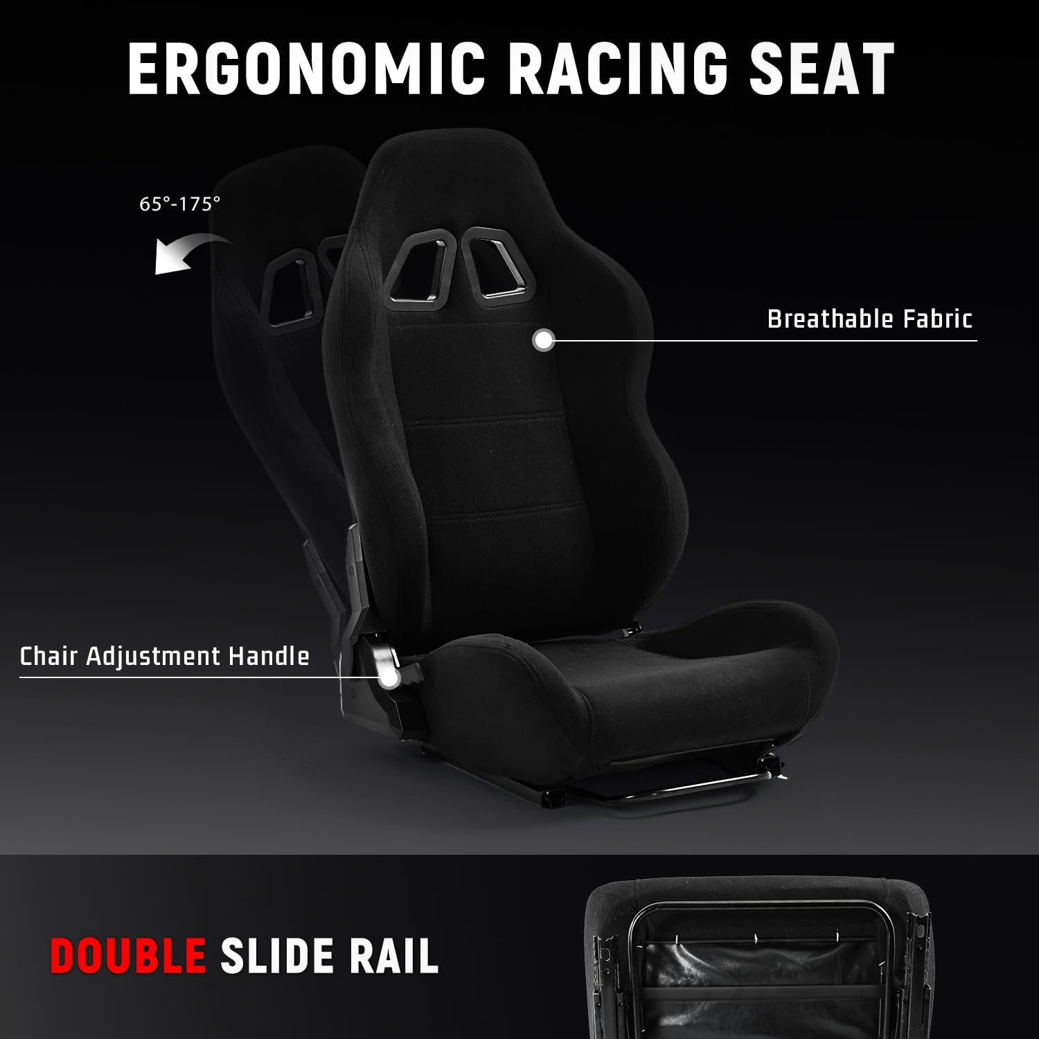Dardoo Rennsimulator Cockpit with Large Round Tube lenkradständer Rennsitz Adjustable passend für Logitech G25 G27 G29 G920, für Thrustmaster, für Fanatec without Steering Wheel, Pedal and Shifter