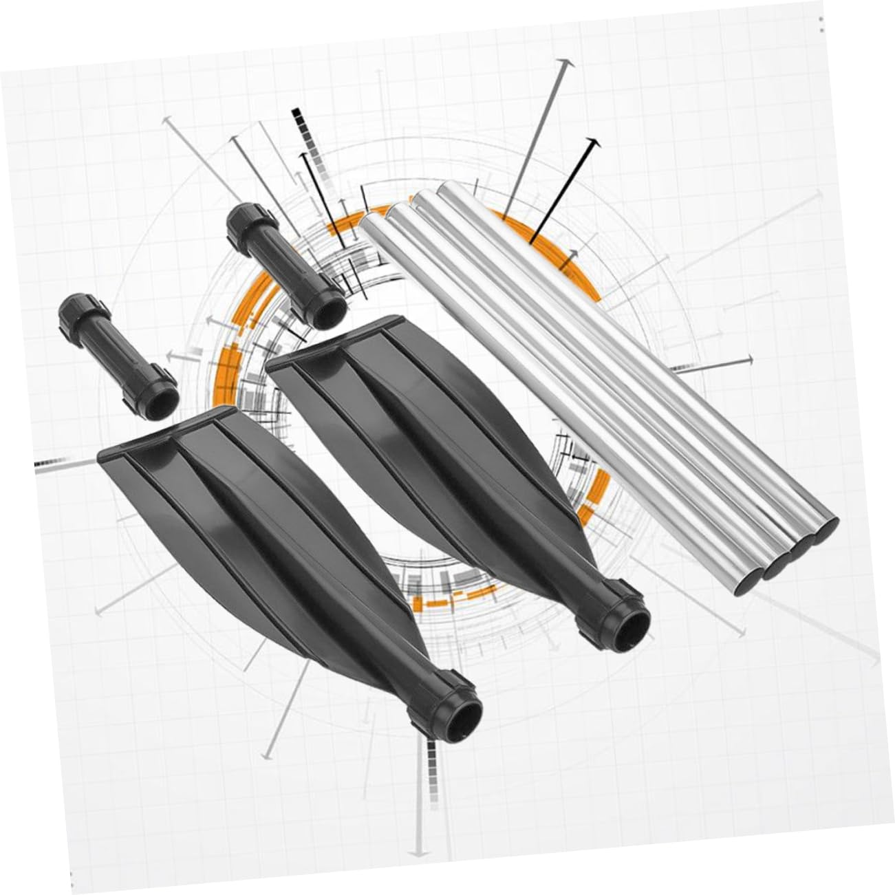 UKCOCO Doppelend Leicht Kajakpaddel aus Aluminiumlegierung Abnehmbar 210cm für Kajak Kanu und Schlauchboot