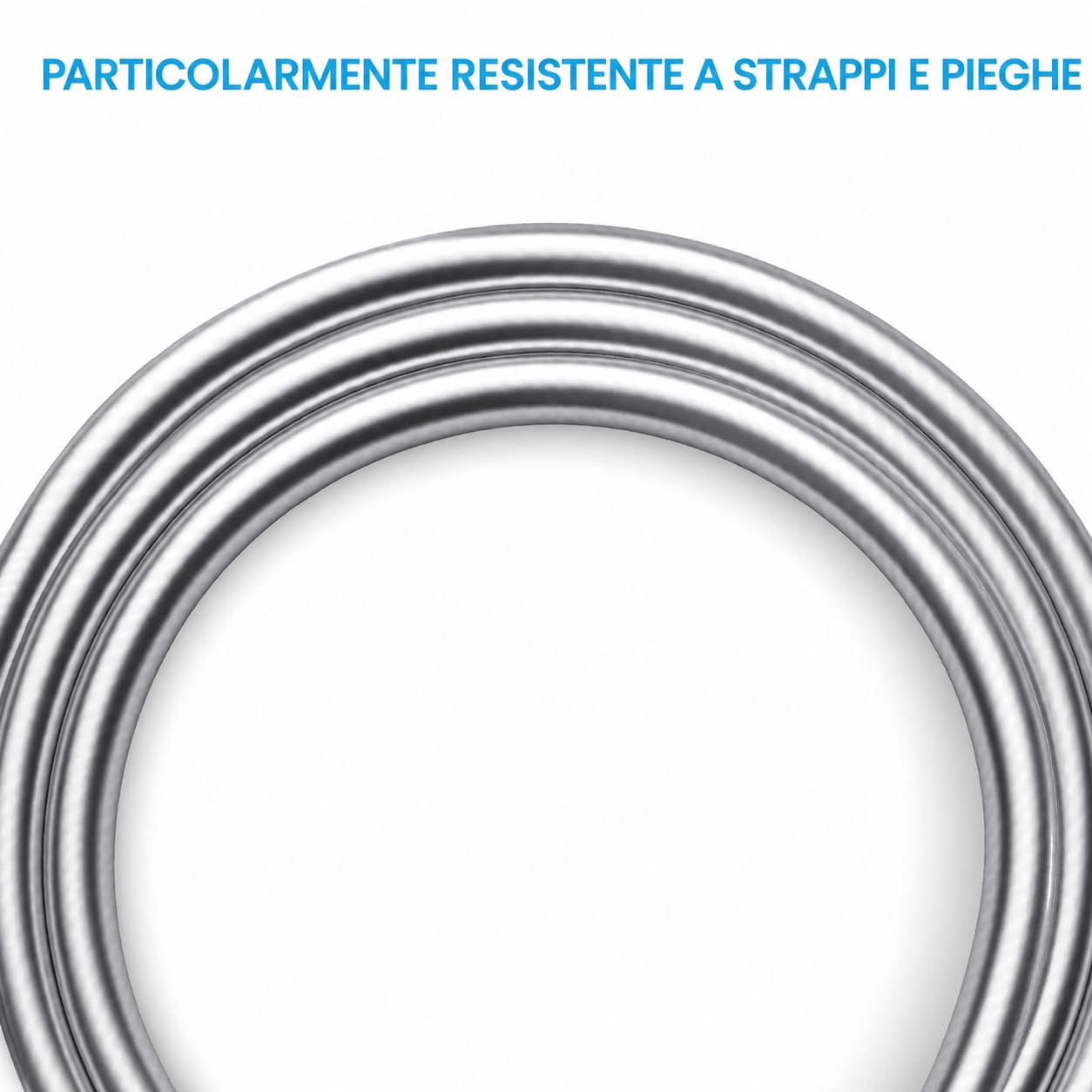 Bächlein Tubo flessibile per doccia in plastica con doppia protezione contro la torsione, flessibile e resistente alle pieghe, lunghezza 1,6 m, misura universale G ½"