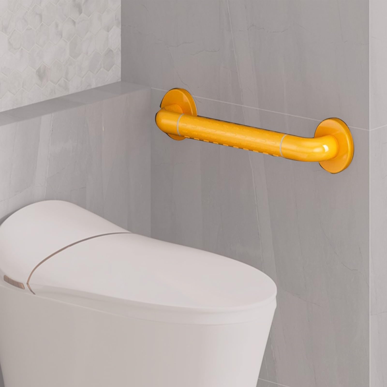 Lmvyuvlf Women's Yellow Pipe Stair Handrail 1 Piece, Heavy-Duty 304 Stainless Steel Grab Bar Set, Non-Slip Safety, For Bathroom, Shower, Bathtub, Seniors & Disabled(60Cm/1.97Ft)