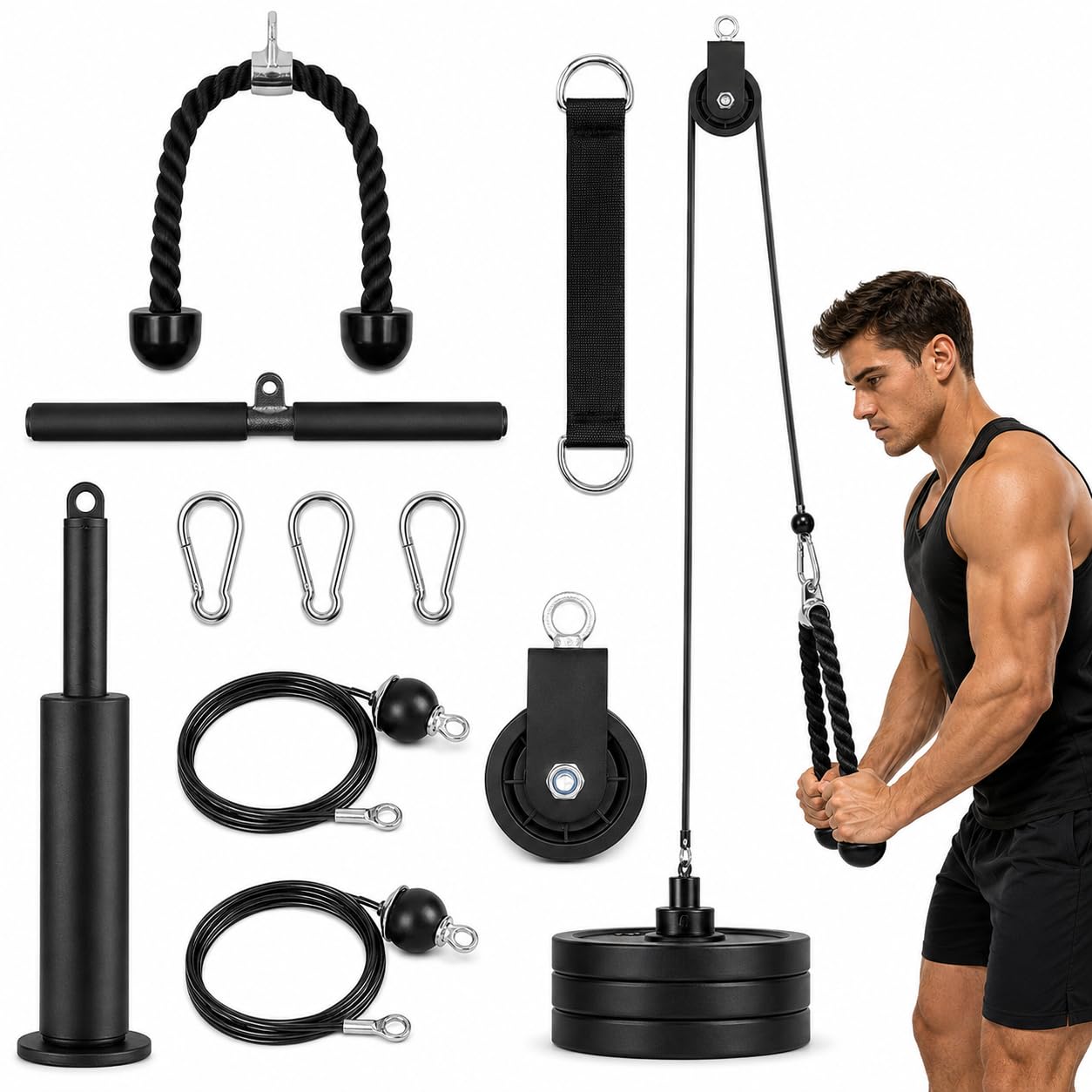 Système de poulie LAT et Lift - Poulie de câble pour biceps