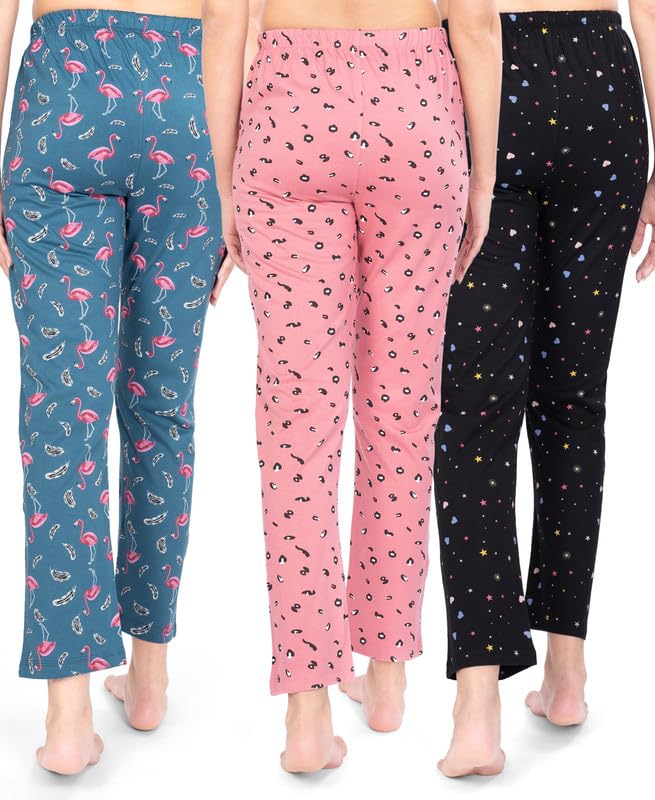 Image of Real Basics Women's Cotton Printed Pyjama pack of 3