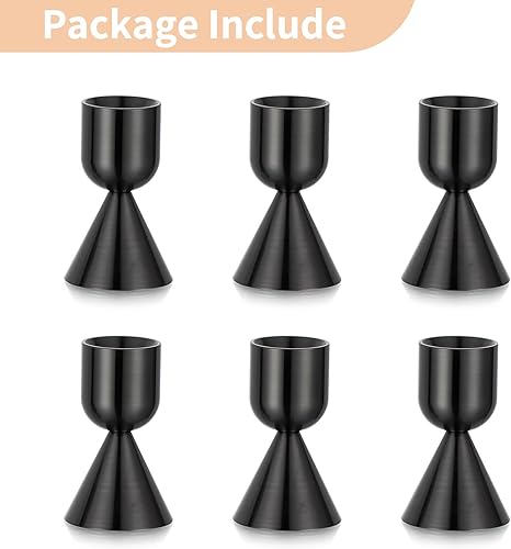 Miniatura 7 de NUPTIO Candelabro de palillo de vela 6 piezas de candelabros cónicos negros para centro de mesa, candelabros cónicos de aluminio pequeño vintage