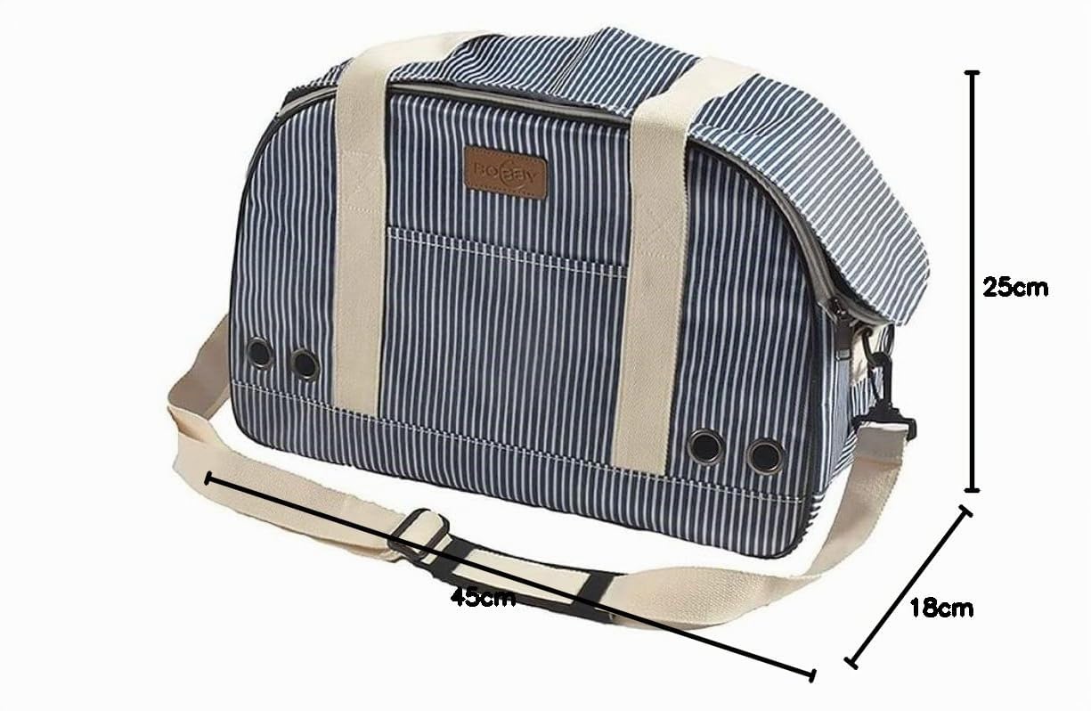 Bobby Tennis Bag - Sac de Transport pour Chats et Chiens de Petite et Moyenne Taille 45x18x30 CM - Sac de Transport pour Chiens, Chats avec Bandoulière, Sac à Dos pour Animaux de Compagnie, Bleu